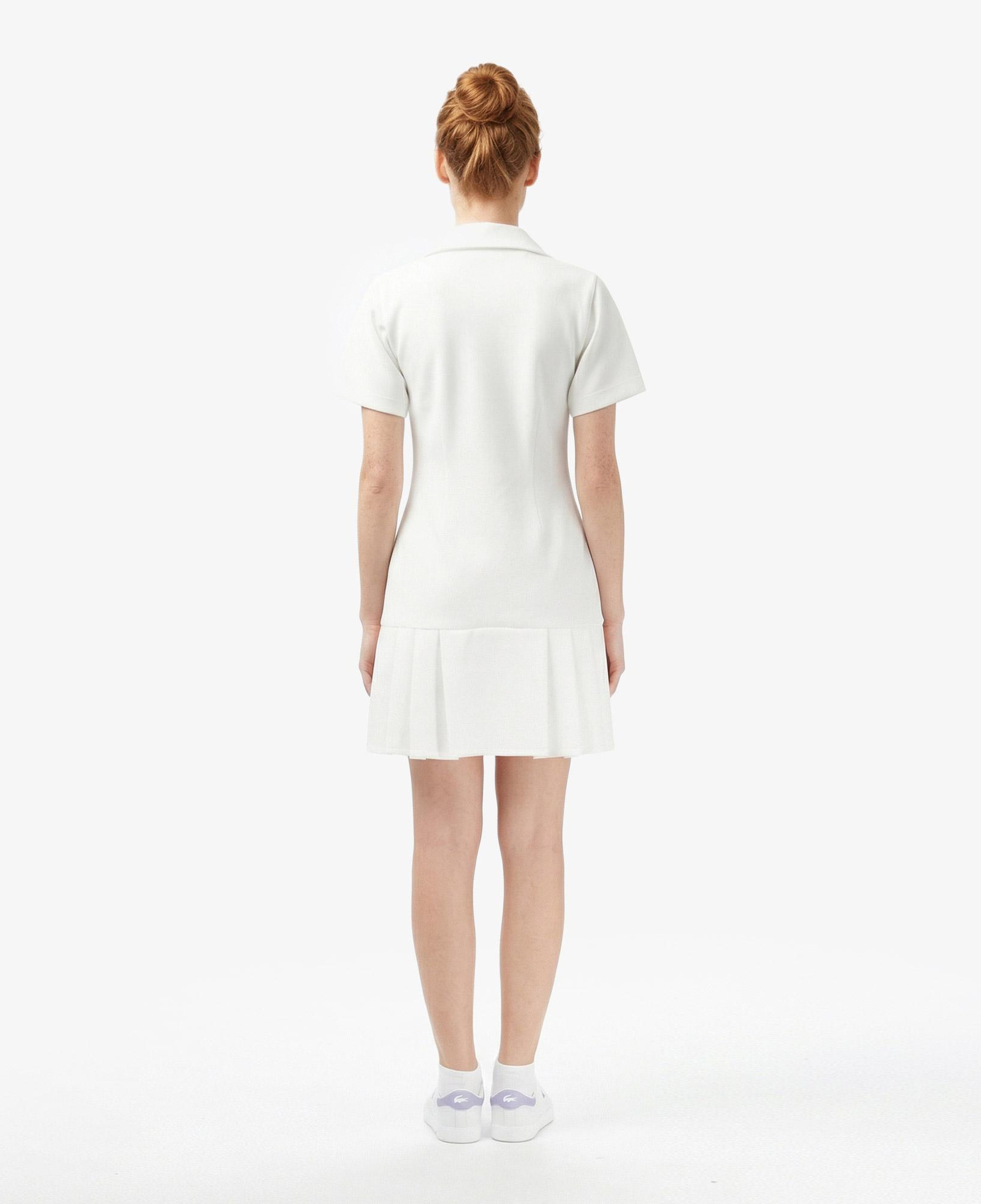 Lacoste Kadın Classic Fit Kısa Kollu Polo Yaka Krem Elbise