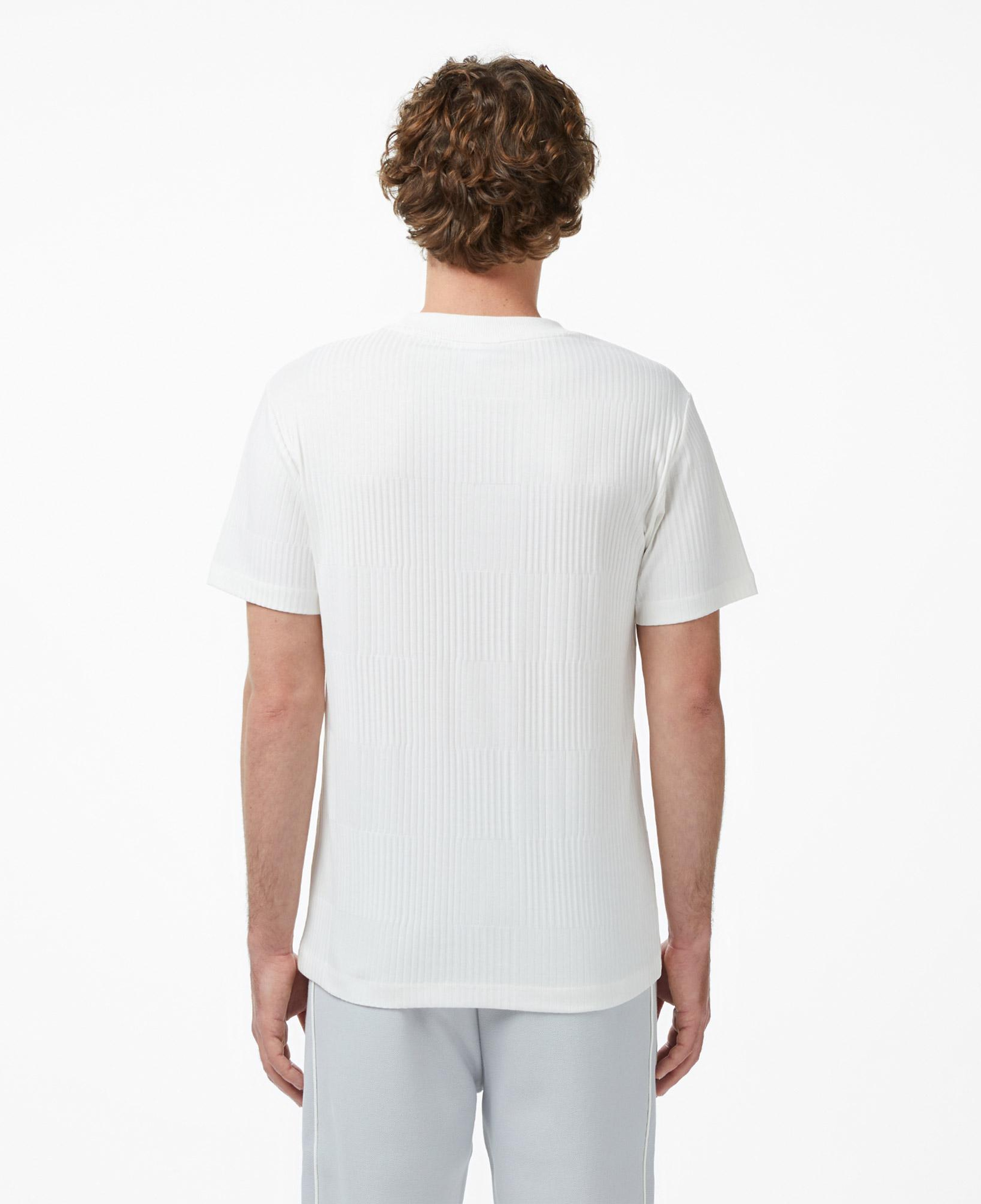 Lacoste Erkek Regular Fit Bisiklet Yaka Çizgili Beyaz T-Shirt