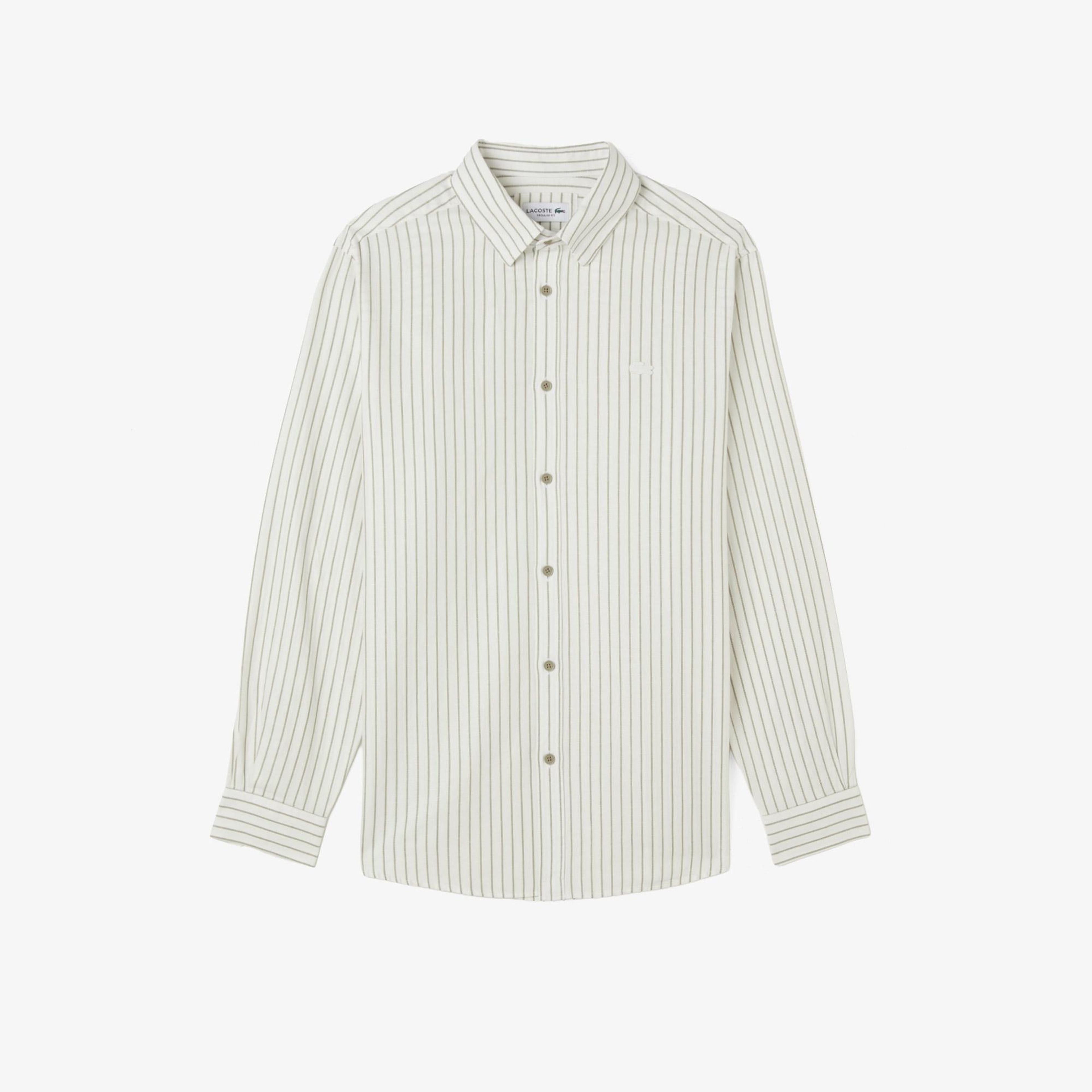 Lacoste Erkek Reguar Fit Düğmeli Yaka Krem Gömlek