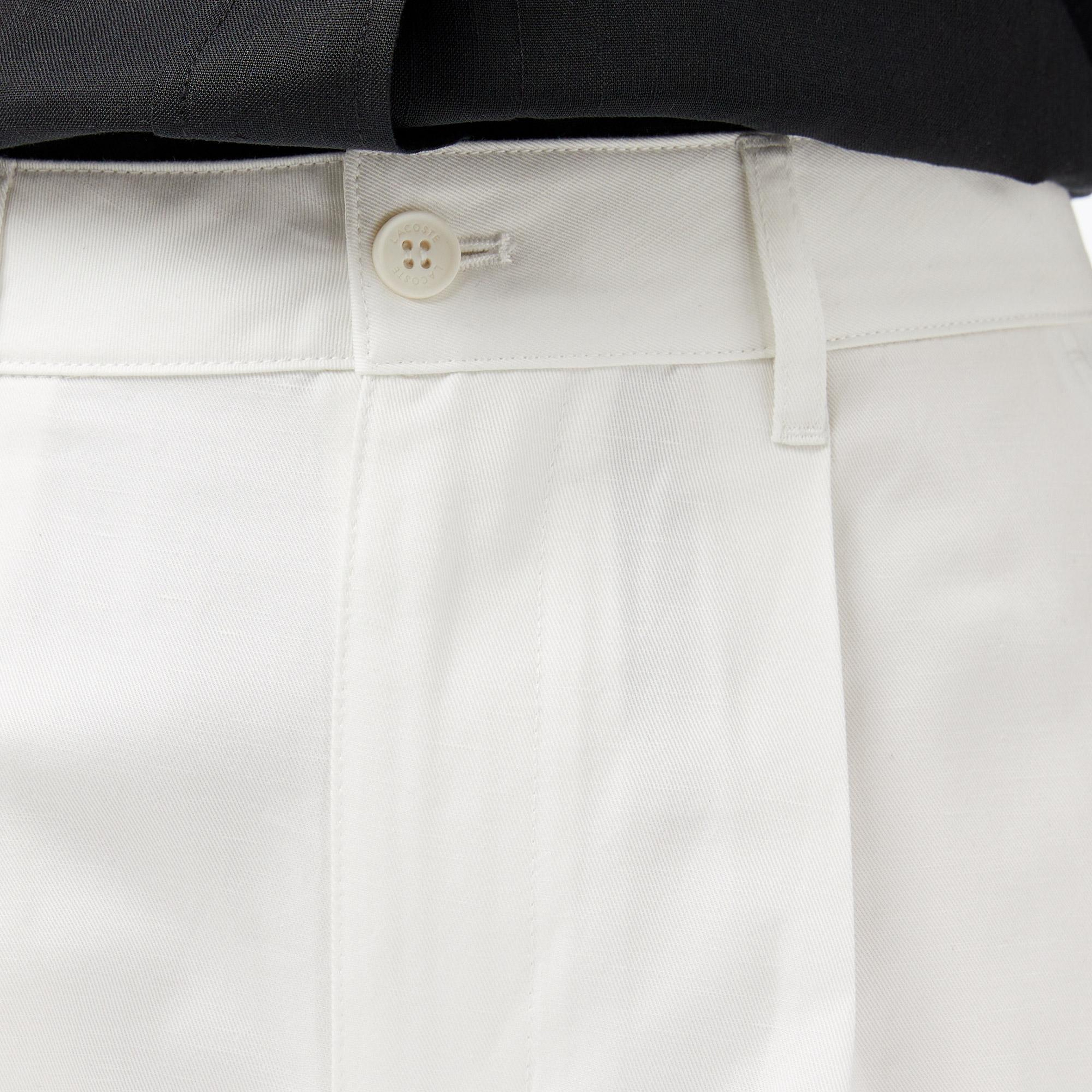 Lacoste Kadın Relaxed Fit Krem Pantolon