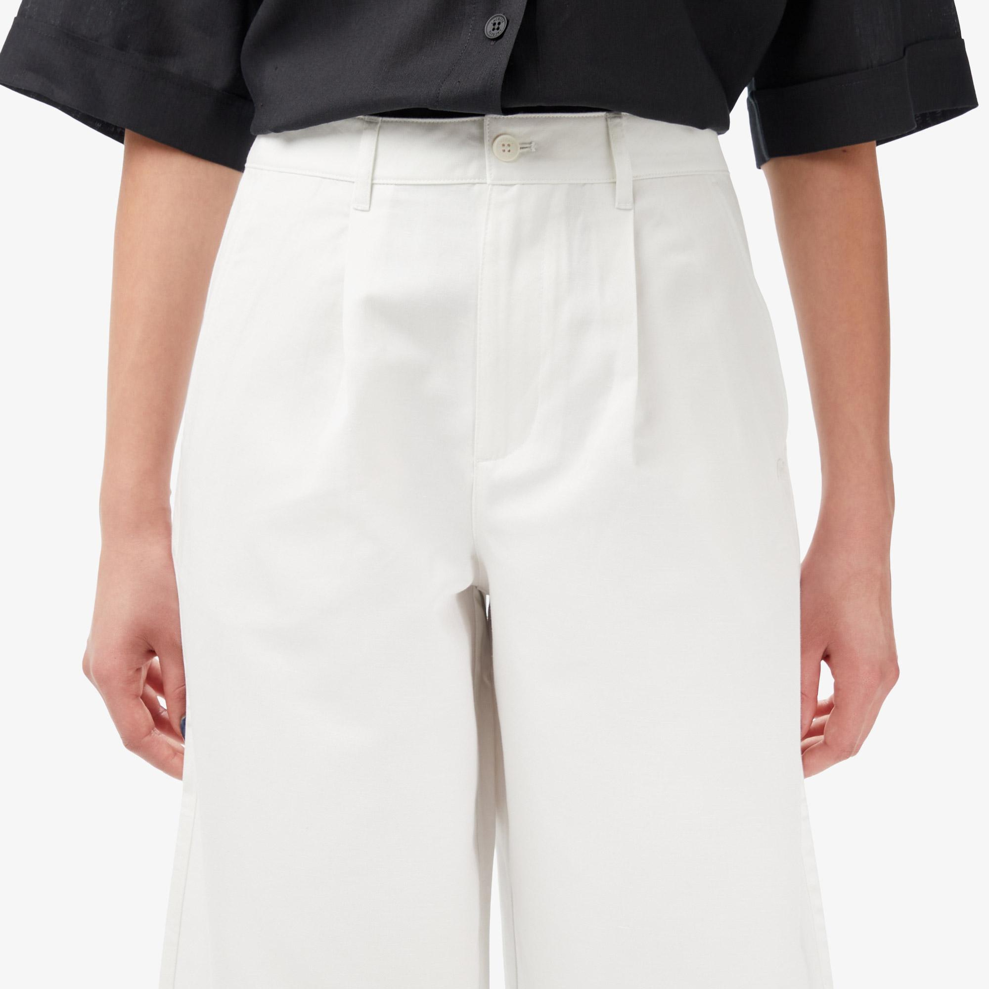 Lacoste Kadın Relaxed Fit Krem Pantolon