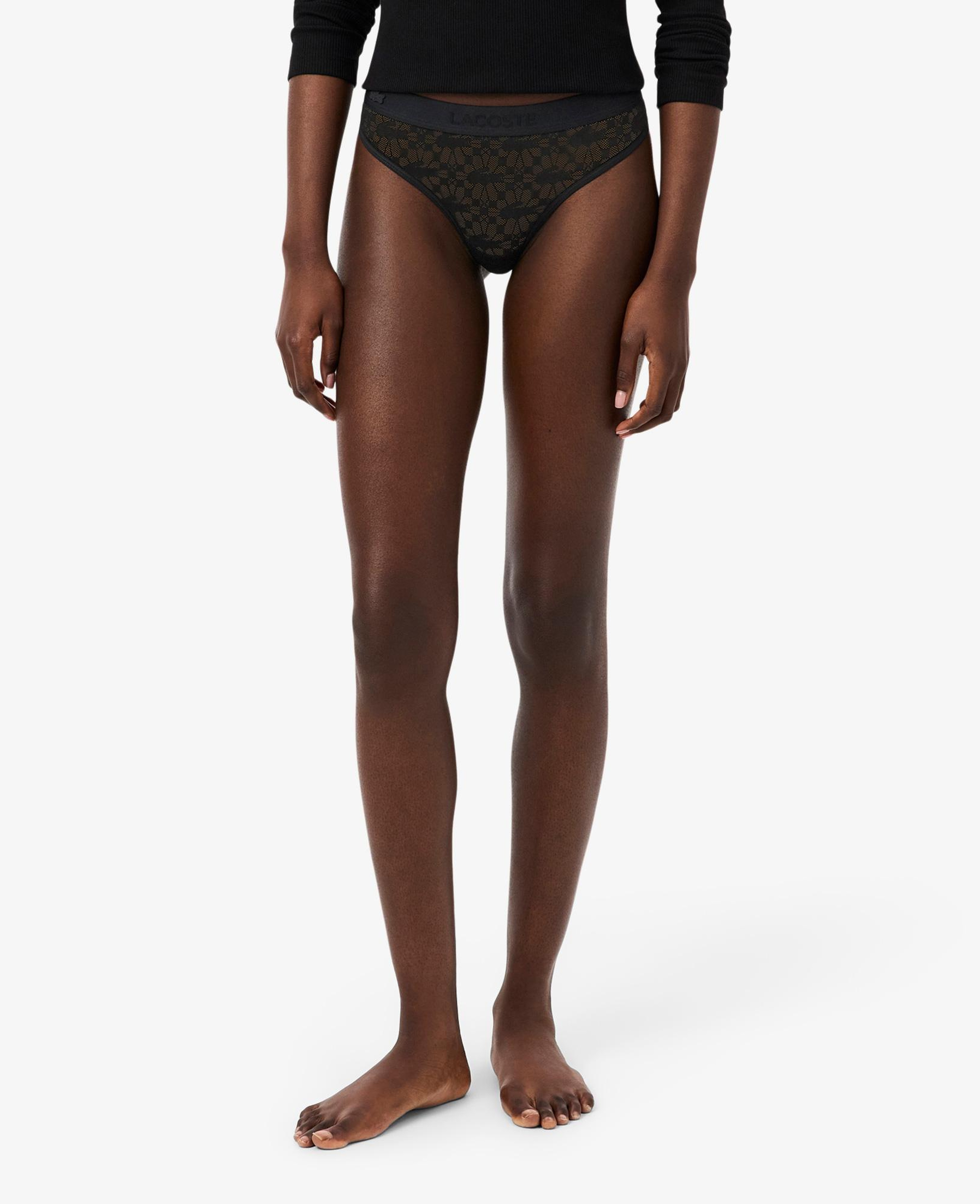 Lacoste Kadın Desenli Siyah Külot