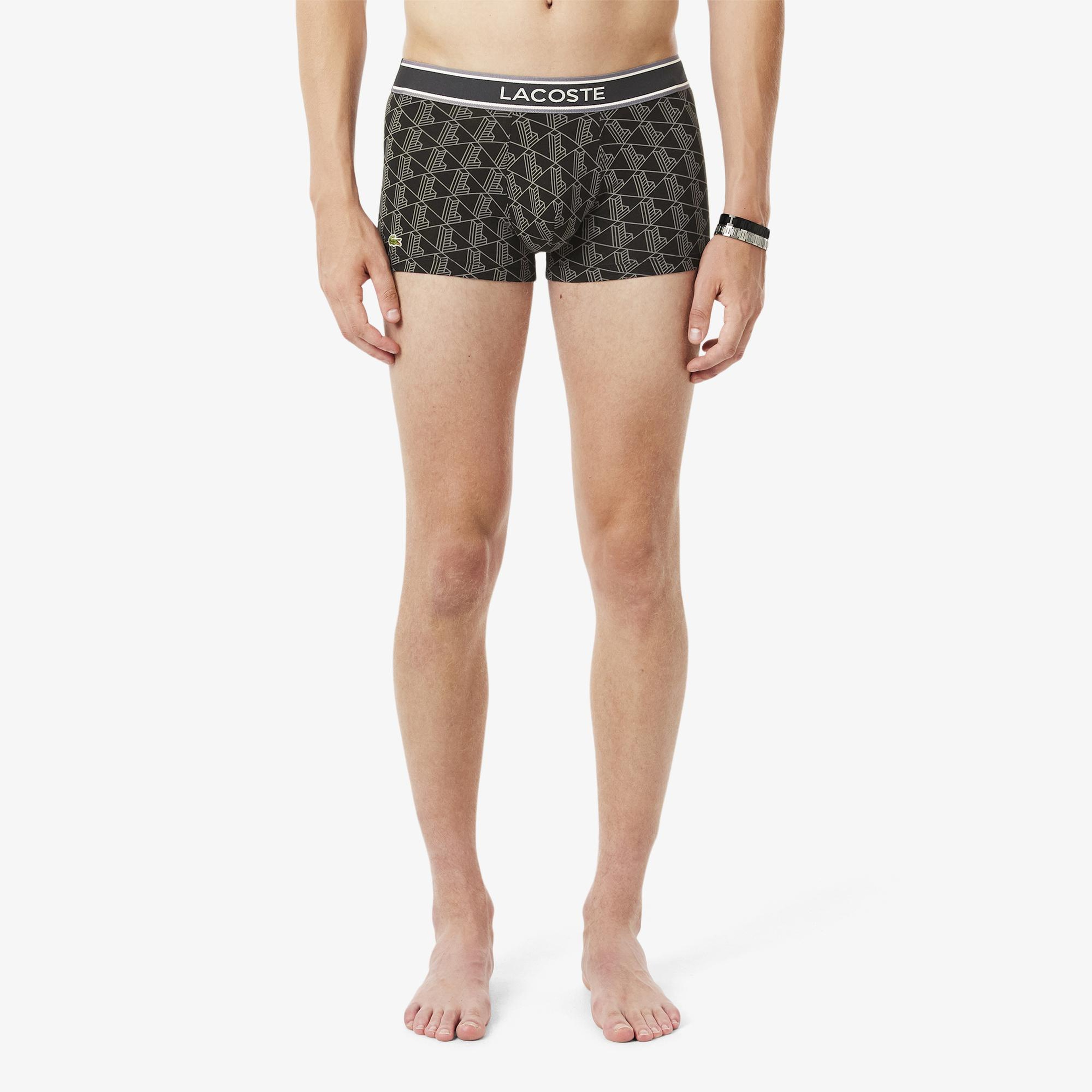 Lacoste Erkek Monogram Siyah Boxer