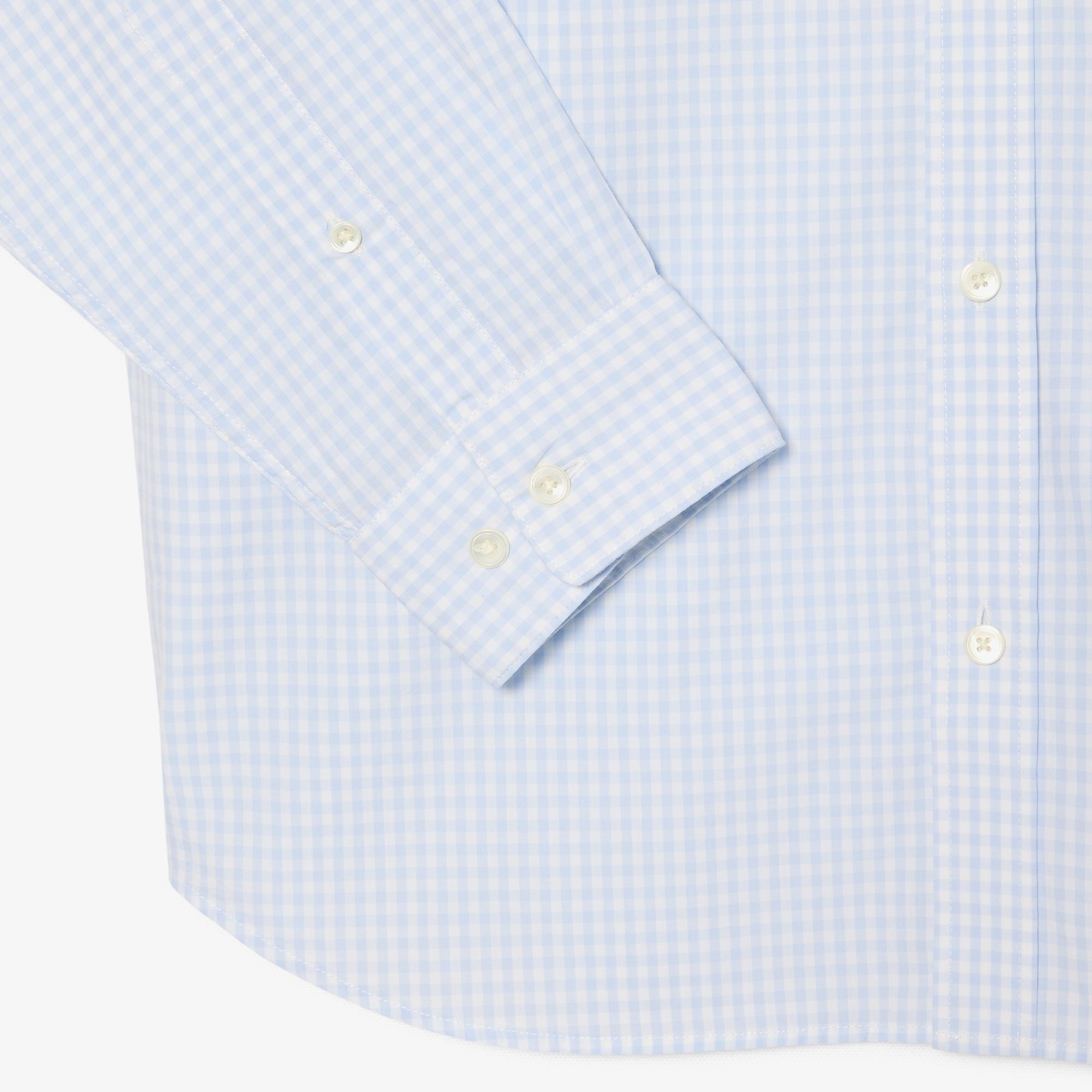 Lacoste Erkek Regular Fit Düğmeli Yaka Ekose Açık Mavi Gömlek