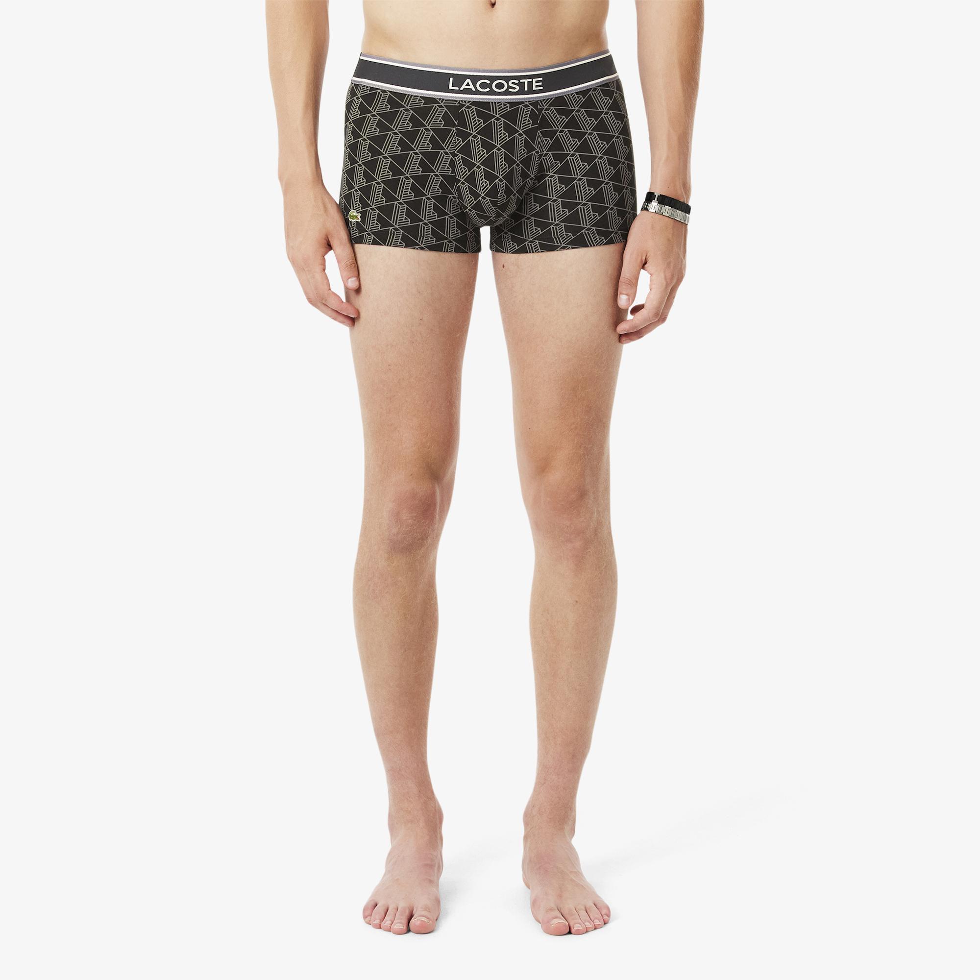 Lacoste Erkek Monogram Siyah Boxer