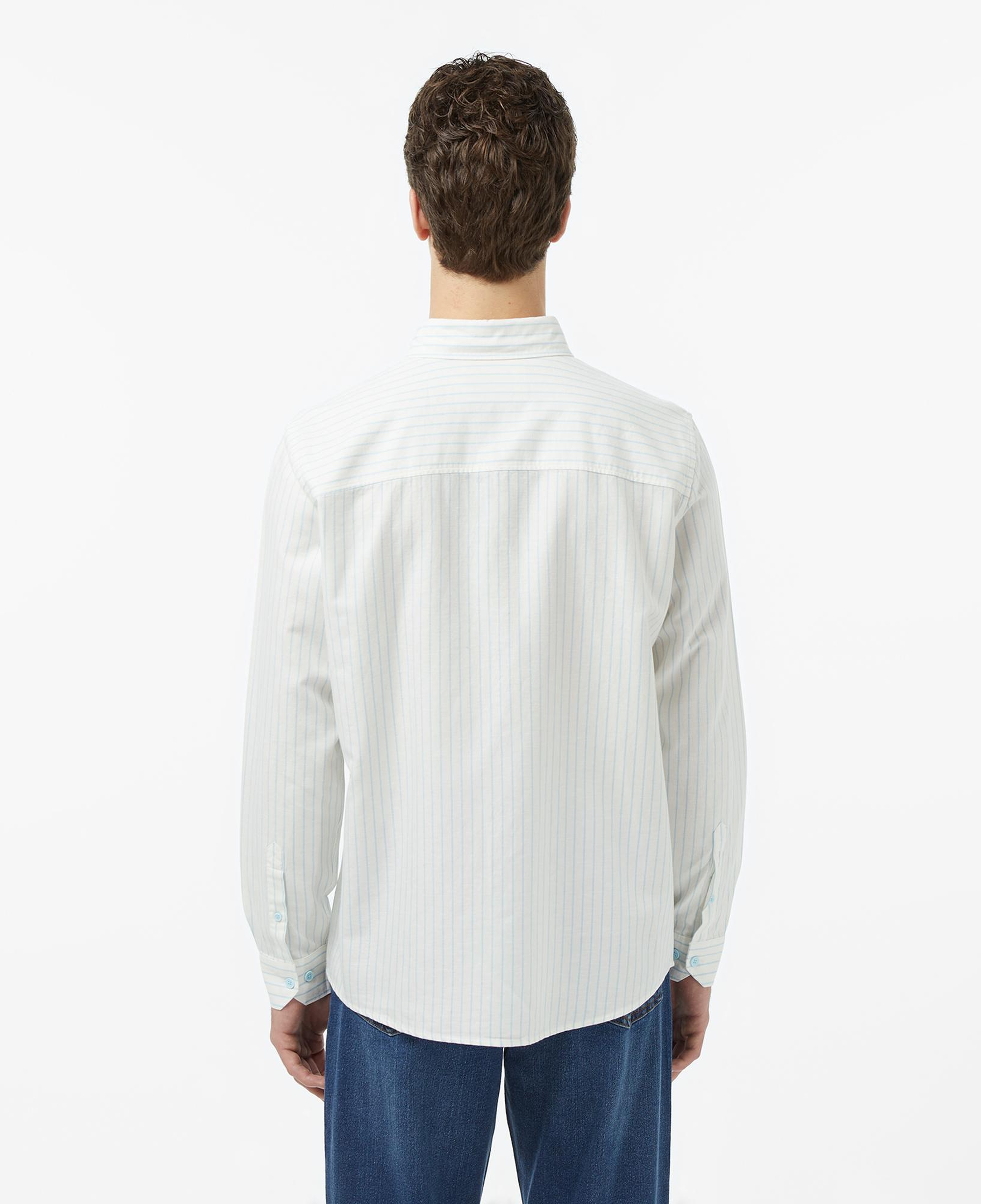 Lacoste Erkek Reguar Fit Çizgili Beyaz Gömlek