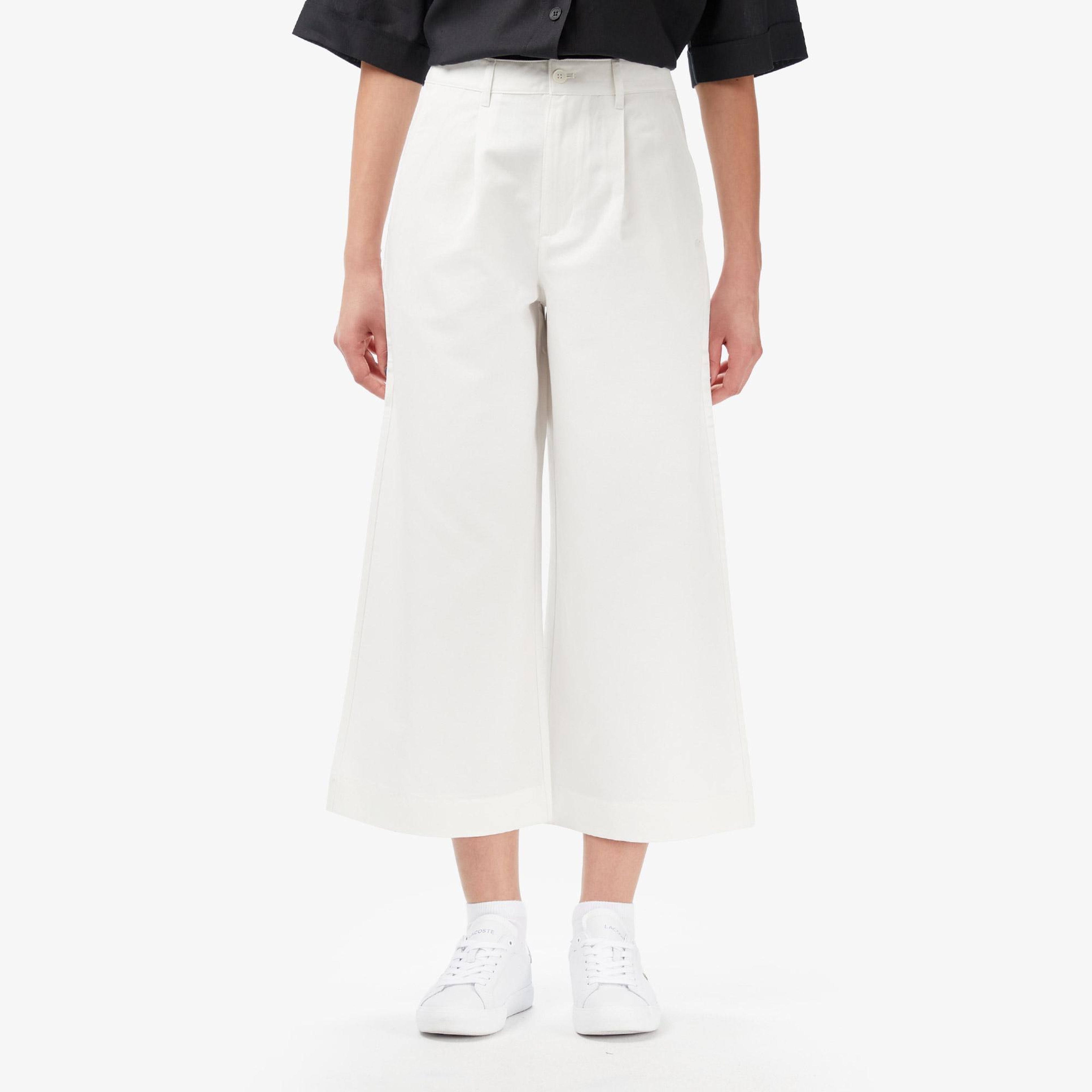 Lacoste Kadın Relaxed Fit Krem Pantolon