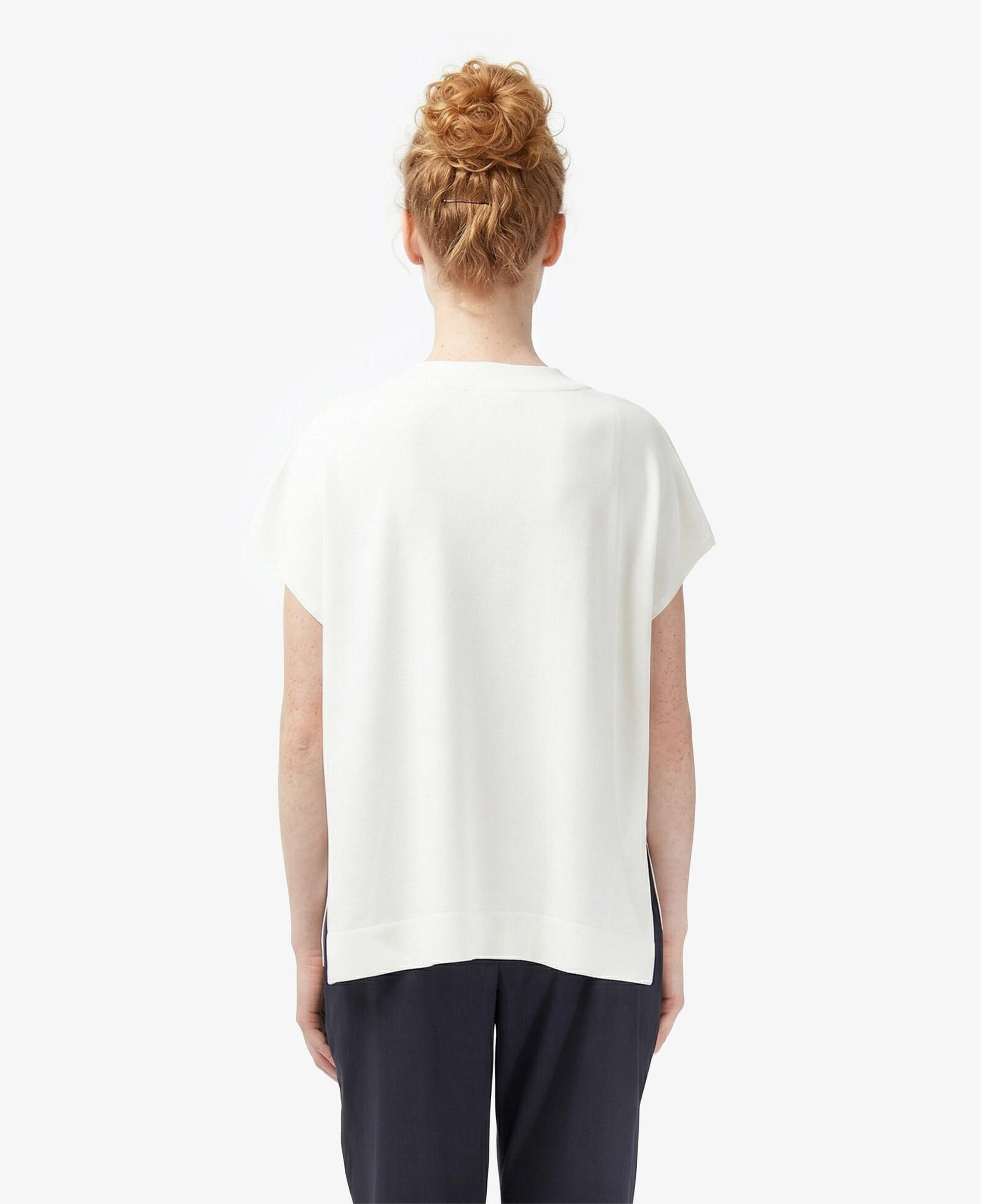 Lacoste Kadın Relaxed Fit Kısa Kollu V Yaka Beyaz Triko