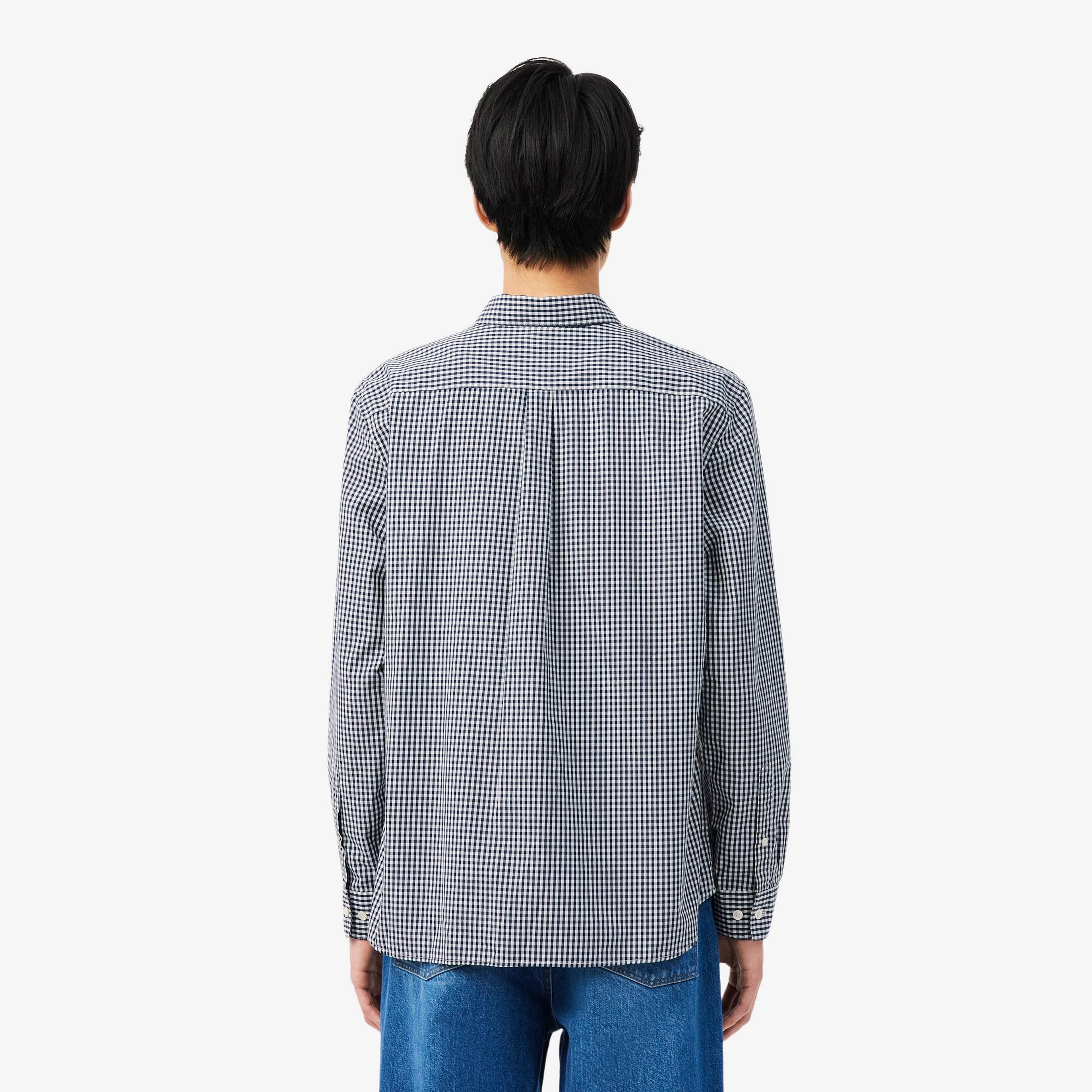 Lacoste Erkek Regular Fit Düğmeli Yaka Ekose Lacivert Gömlek