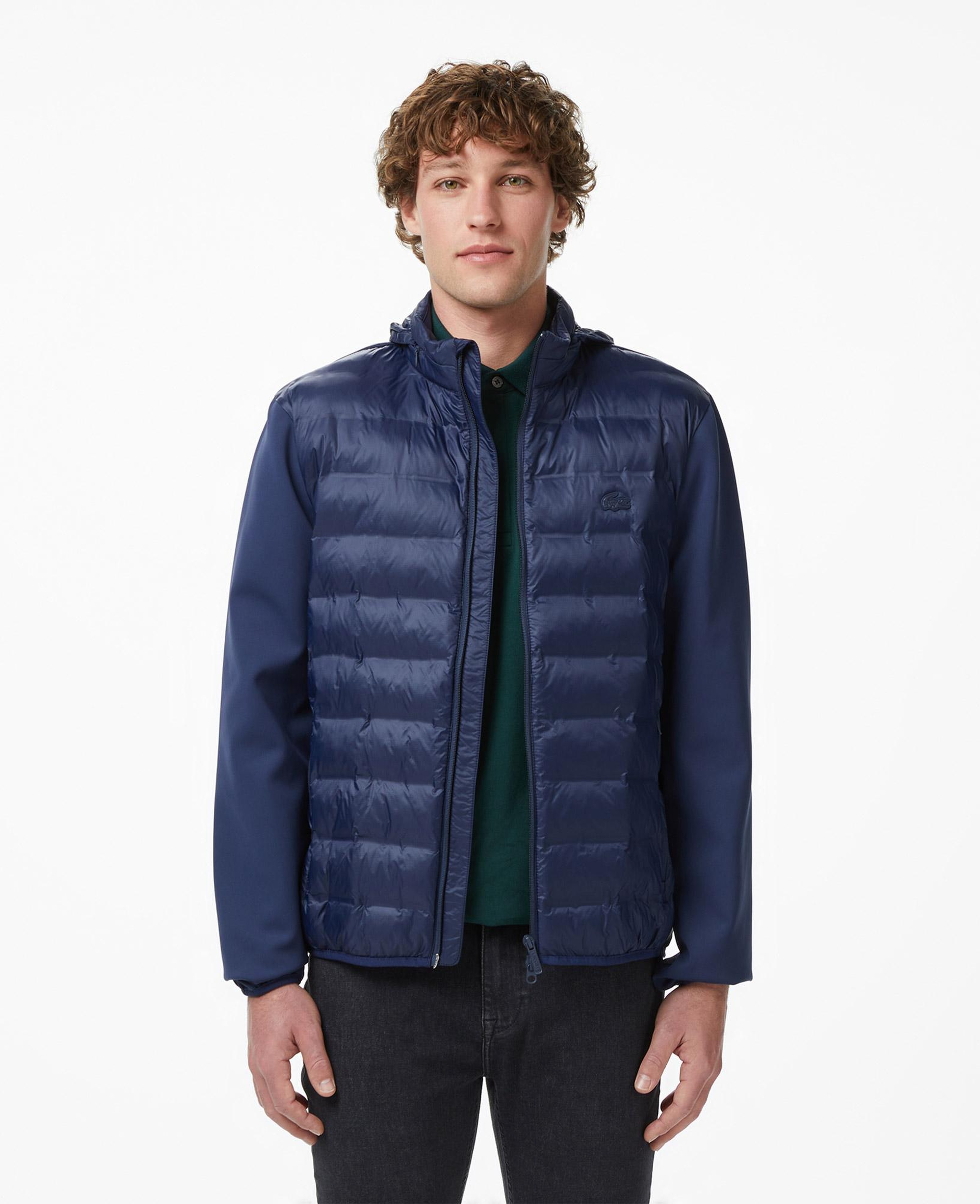 Lacoste Erkek Regular Fit Dik Yaka Renk Bloklu Lacivert Mont