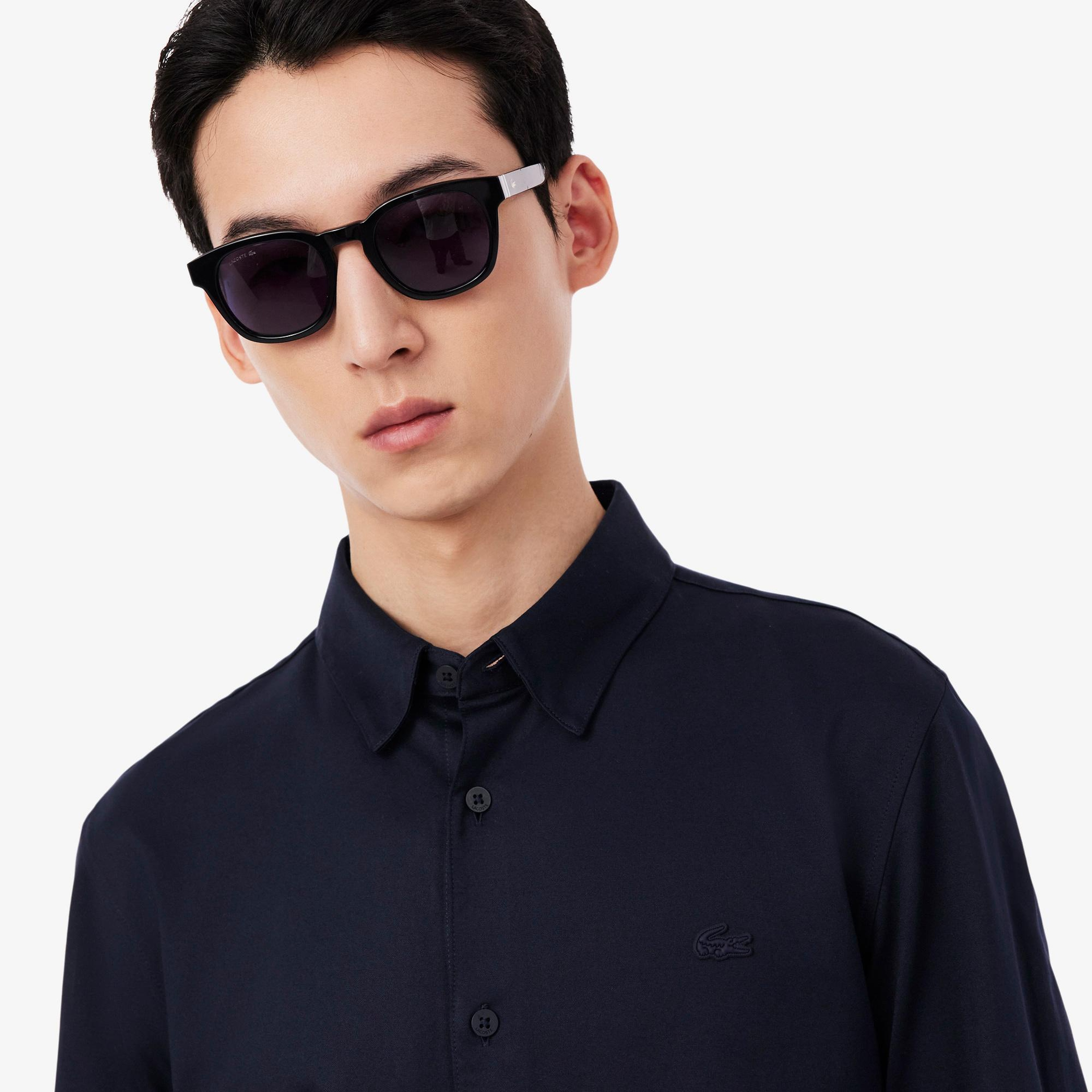 Lacoste Erkek Slim Fit Lacivert Gömlek