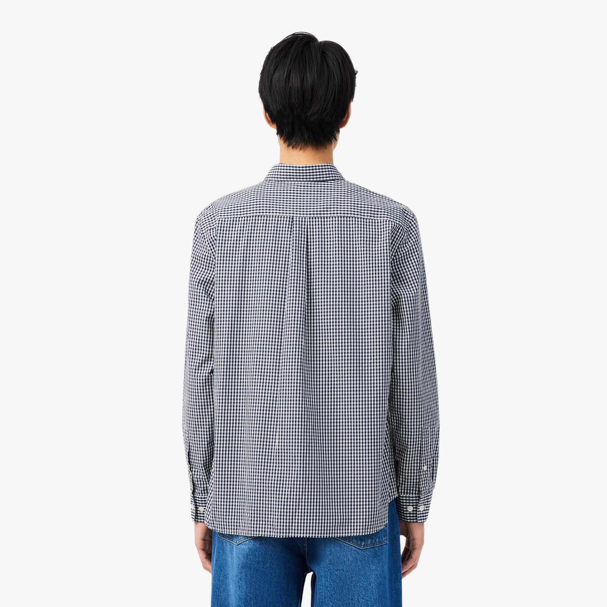 Lacoste Erkek Regular Fit Düğmeli Yaka Ekose Lacivert Gömlek