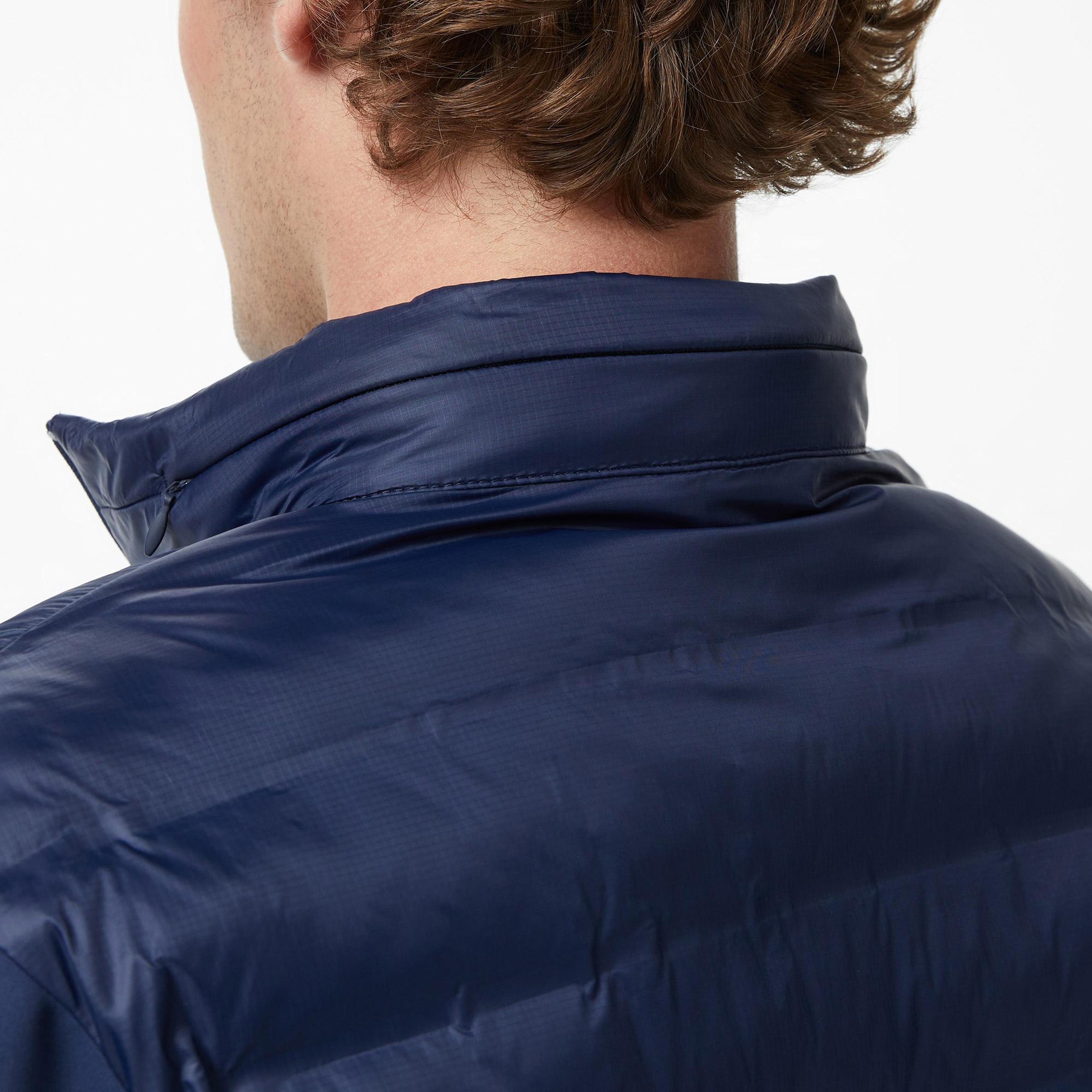 Lacoste Erkek Regular Fit Dik Yaka Renk Bloklu Lacivert Mont