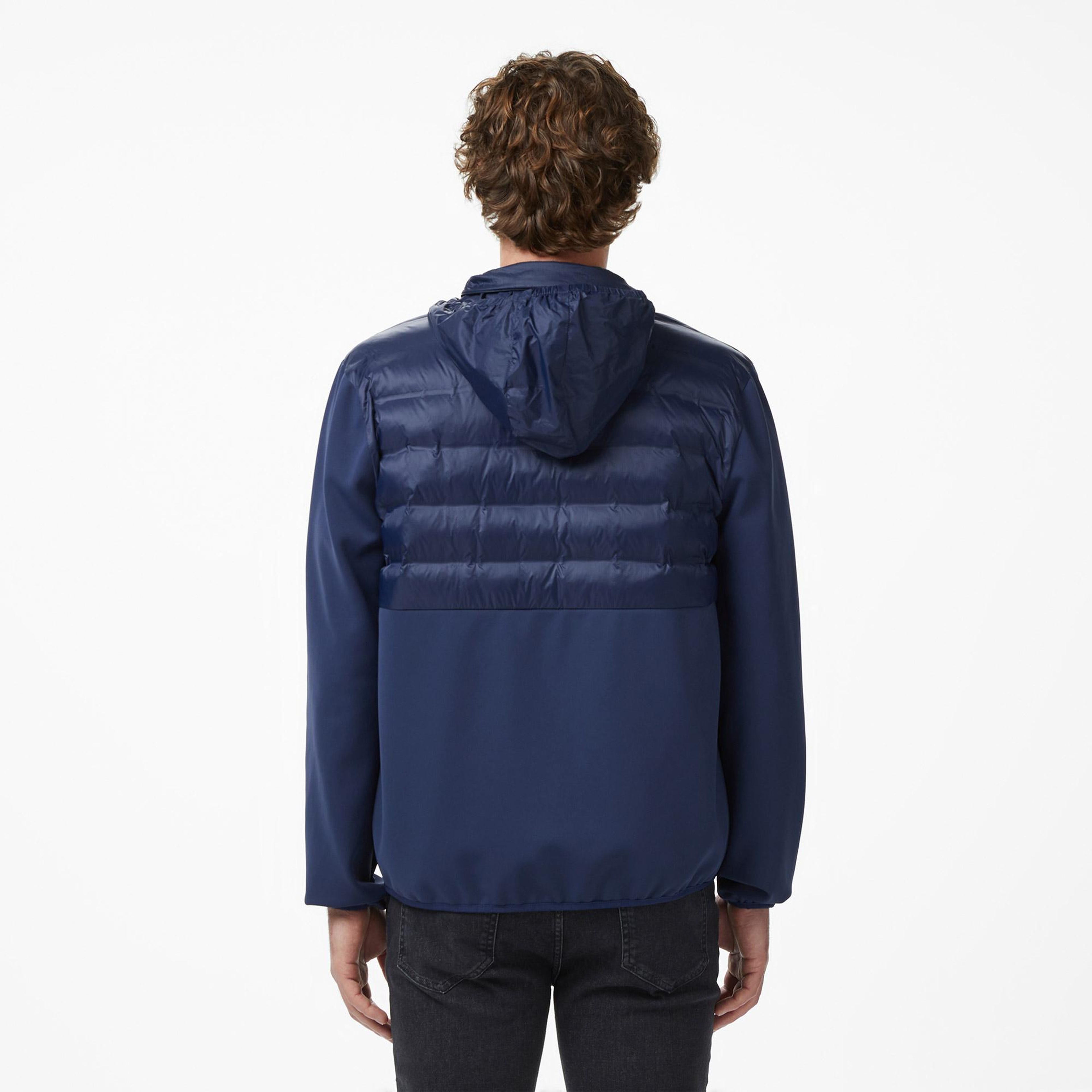 Lacoste Erkek Regular Fit Dik Yaka Renk Bloklu Lacivert Mont