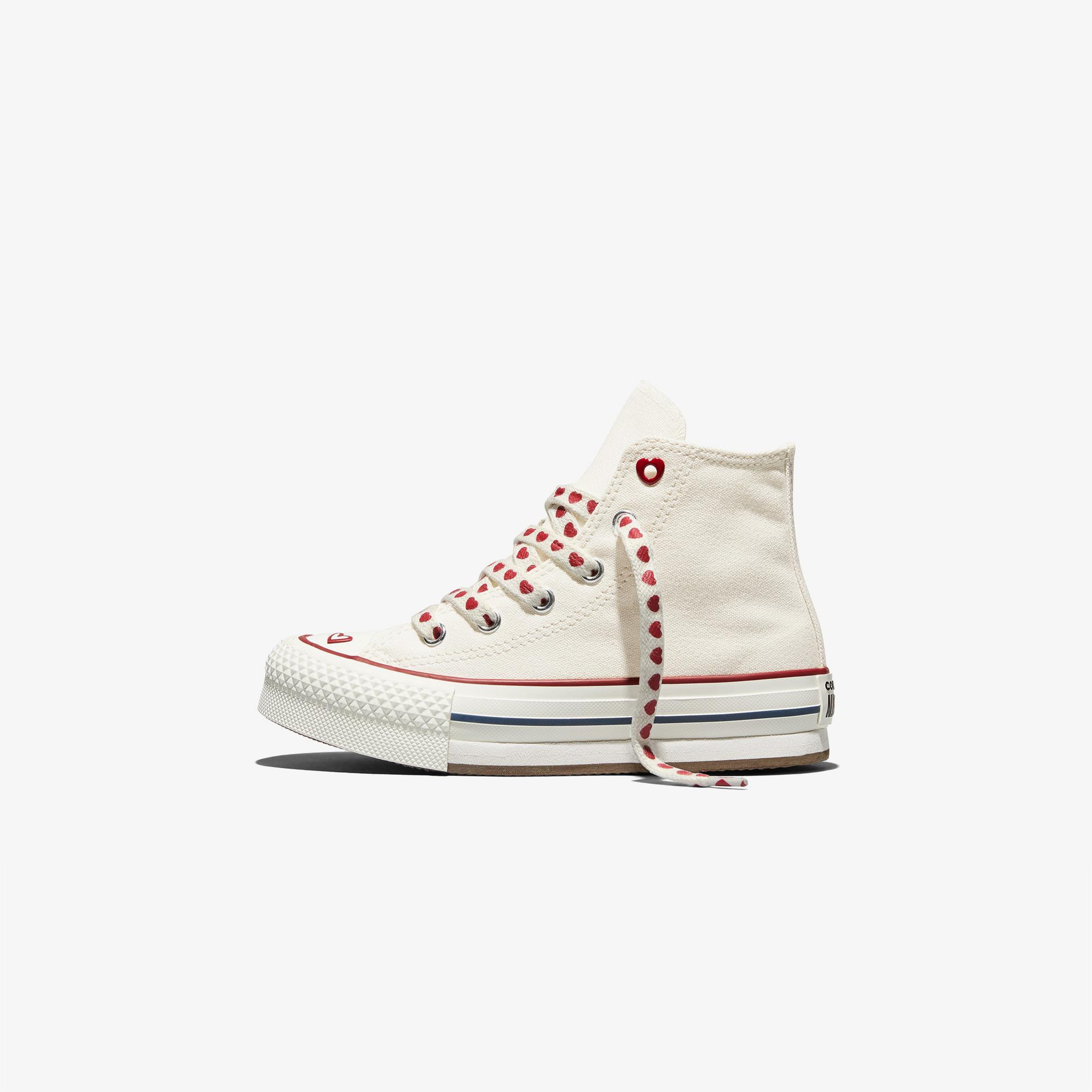Converse Chucks In Love Chuck Taylor All Star EVA Lift Çocuk Krem Sneaker