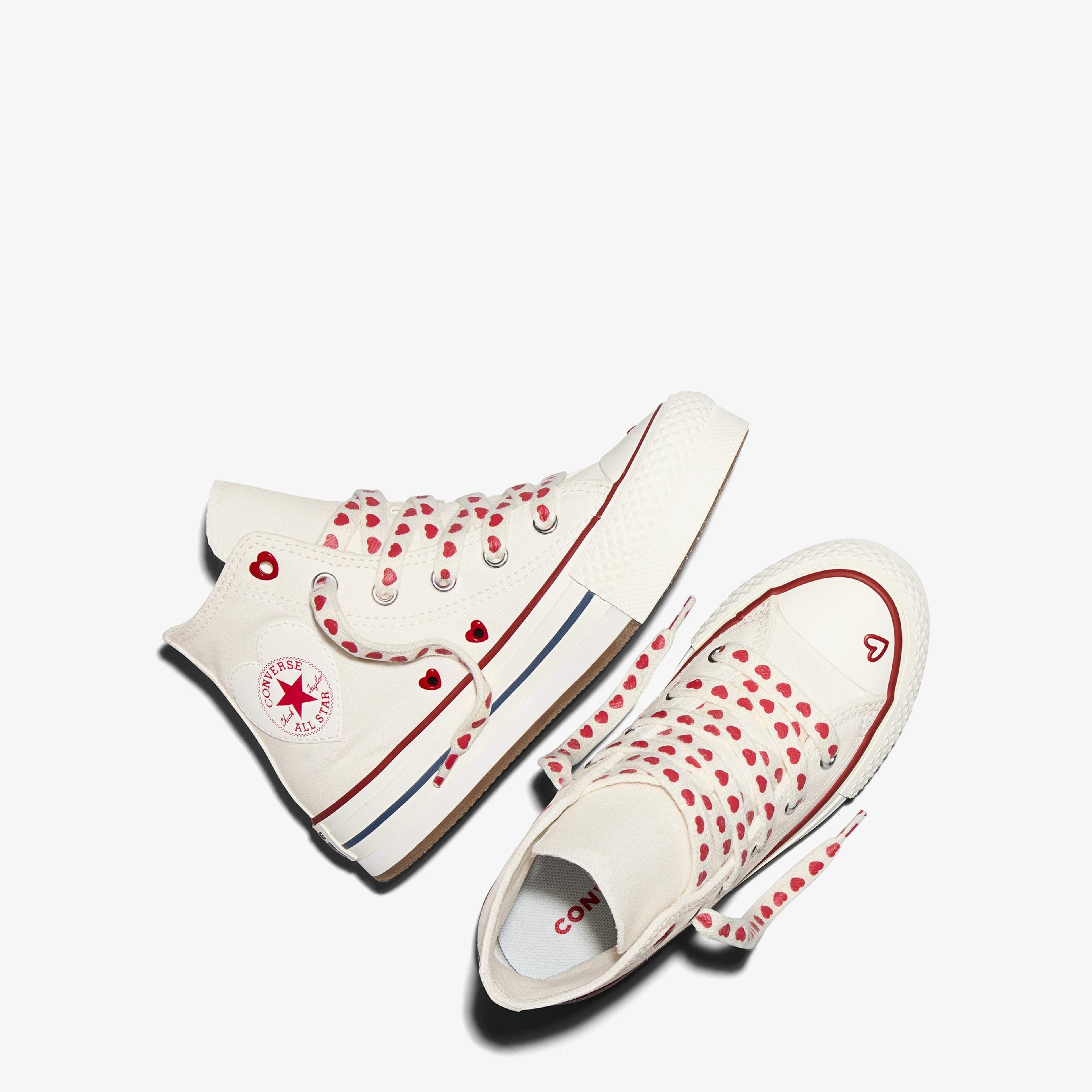 Converse Chucks In Love Chuck Taylor All Star EVA Lift Çocuk Krem Sneaker