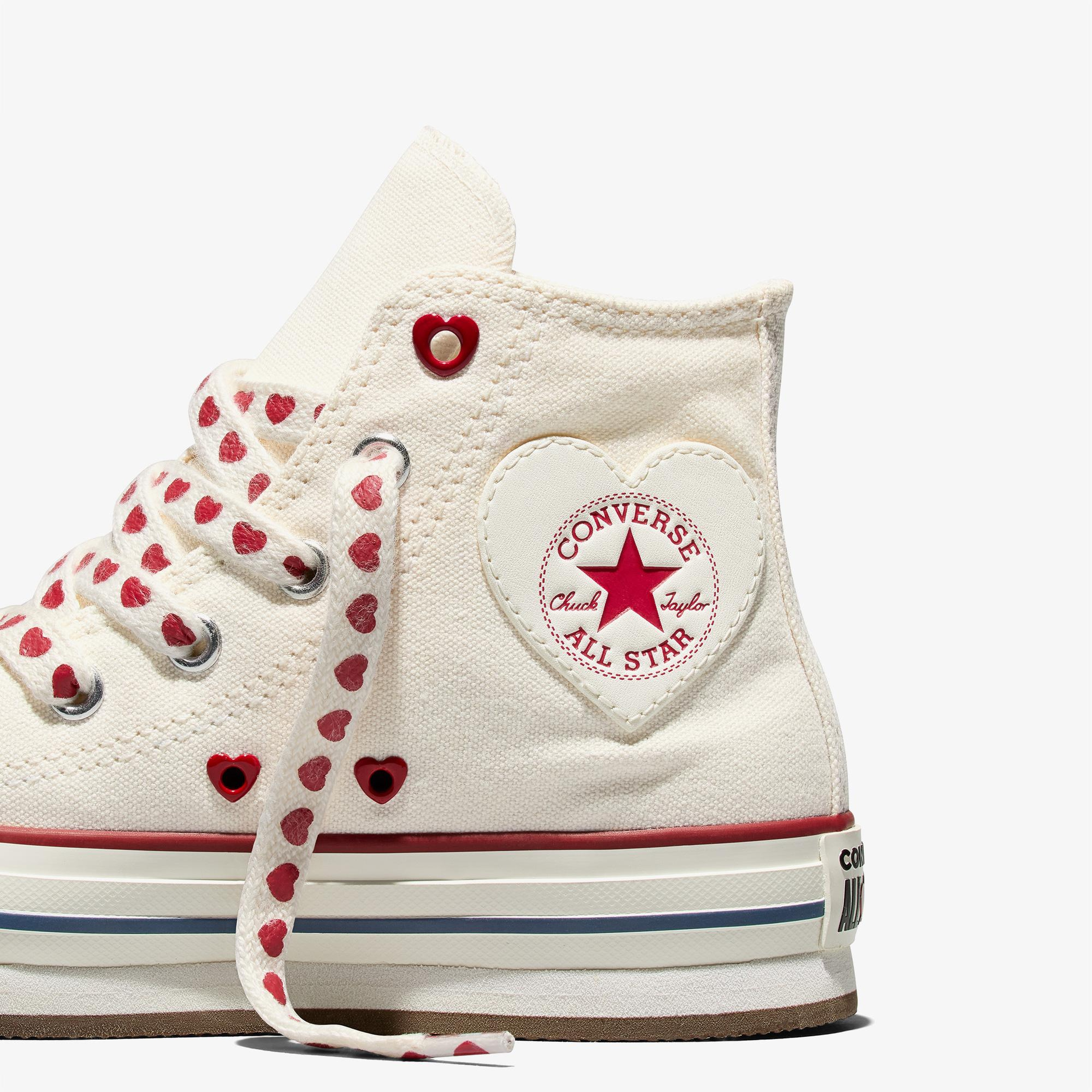 Converse Chucks In Love Chuck Taylor All Star EVA Lift Çocuk Krem Sneaker