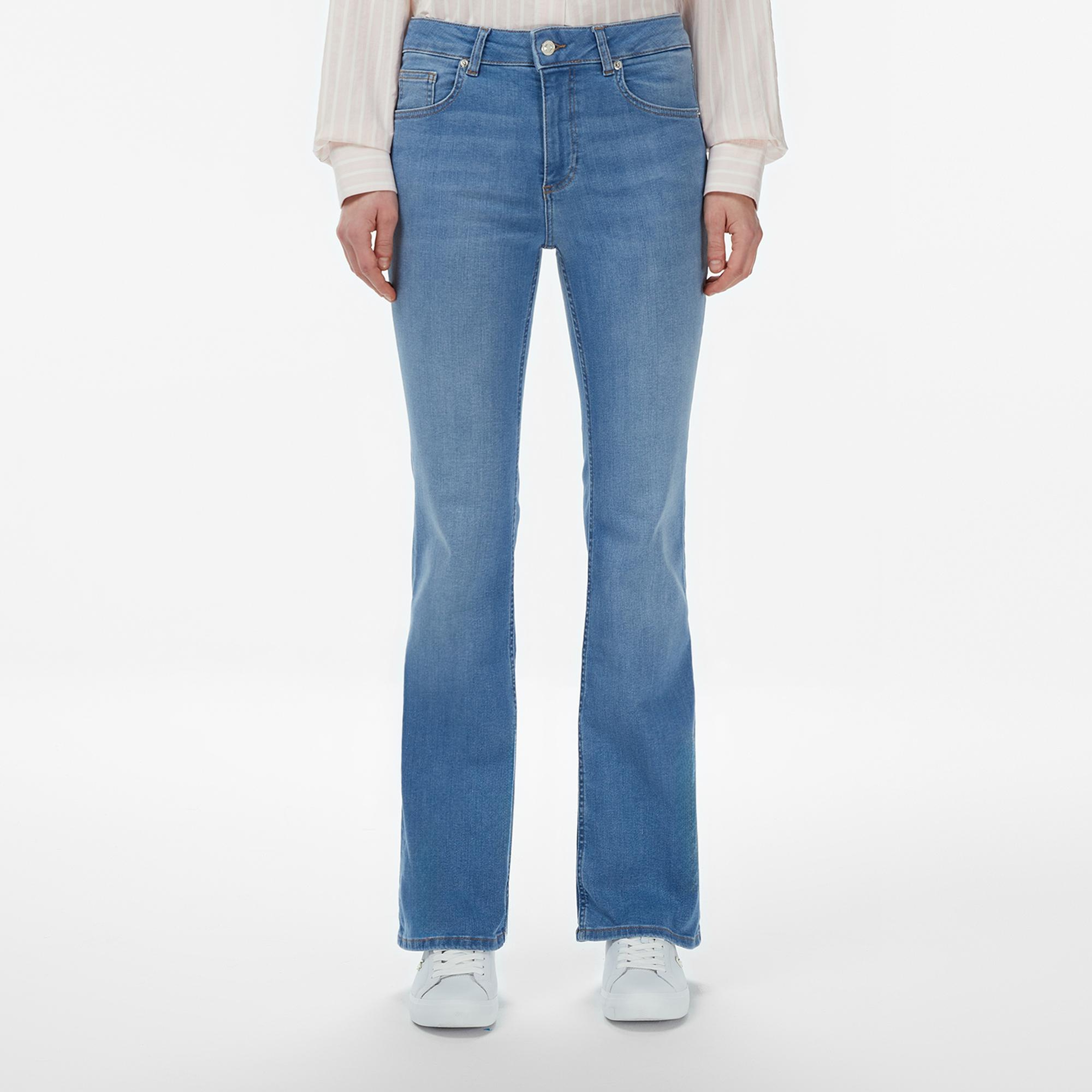 Lacoste Kadın Slim Fit Mavi Jean Pantolon