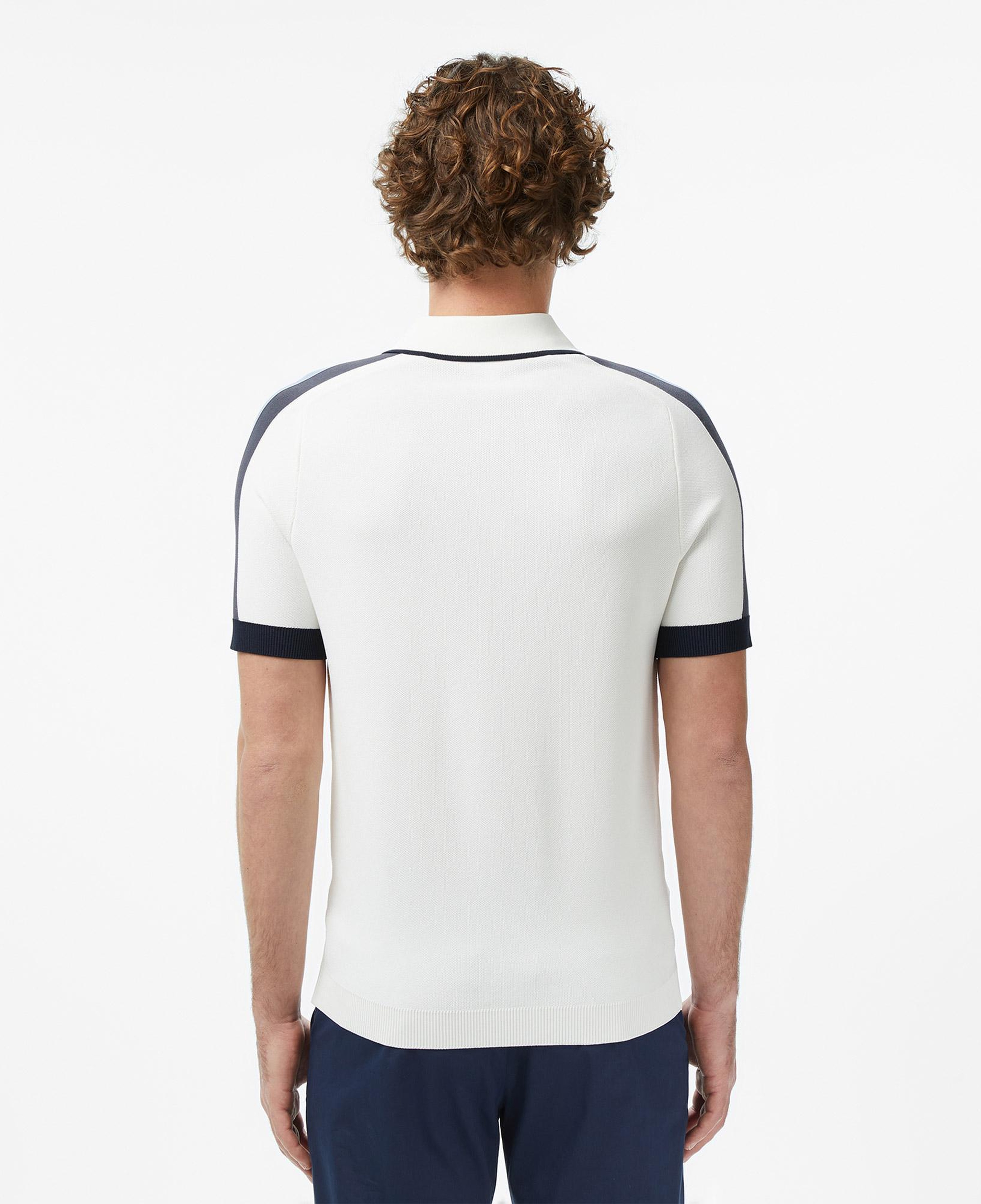 Lacoste Erkek Classic Fit Kısa Kollu Yarım Fermuarlı Beyaz Triko