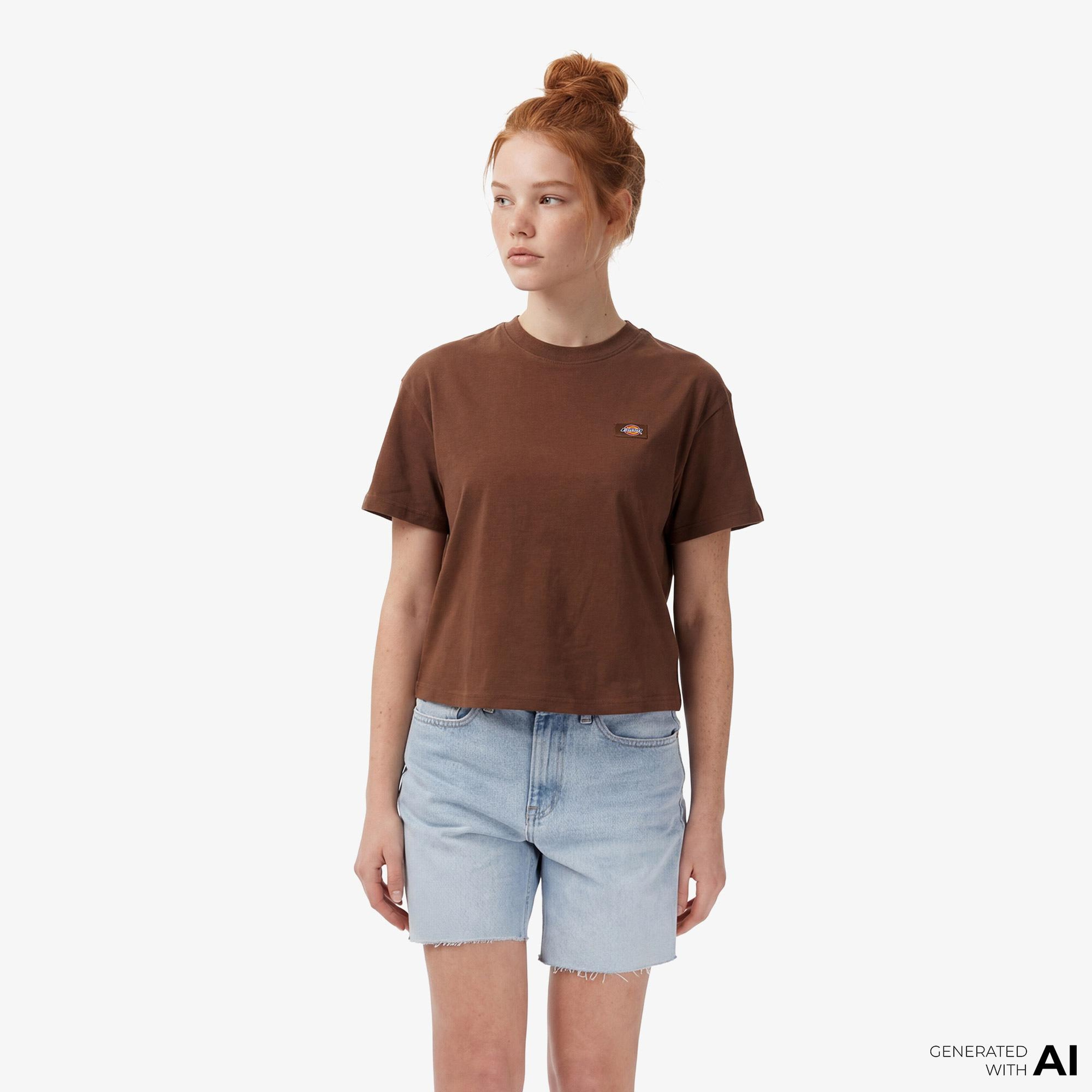 Dickies Oakport Boxy Kadın Kahverengi T-Shirt