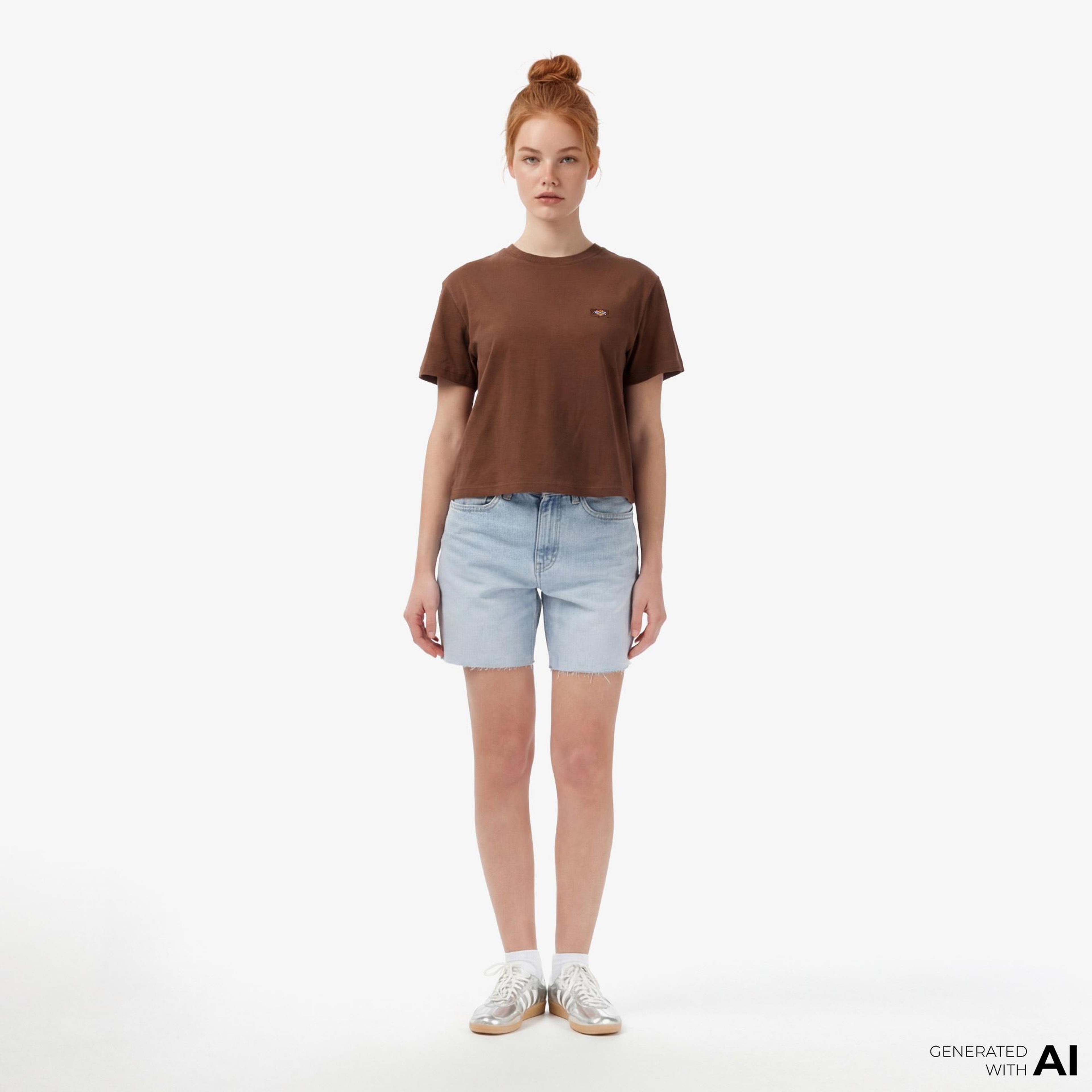 Dickies Oakport Boxy Kadın Kahverengi T-Shirt