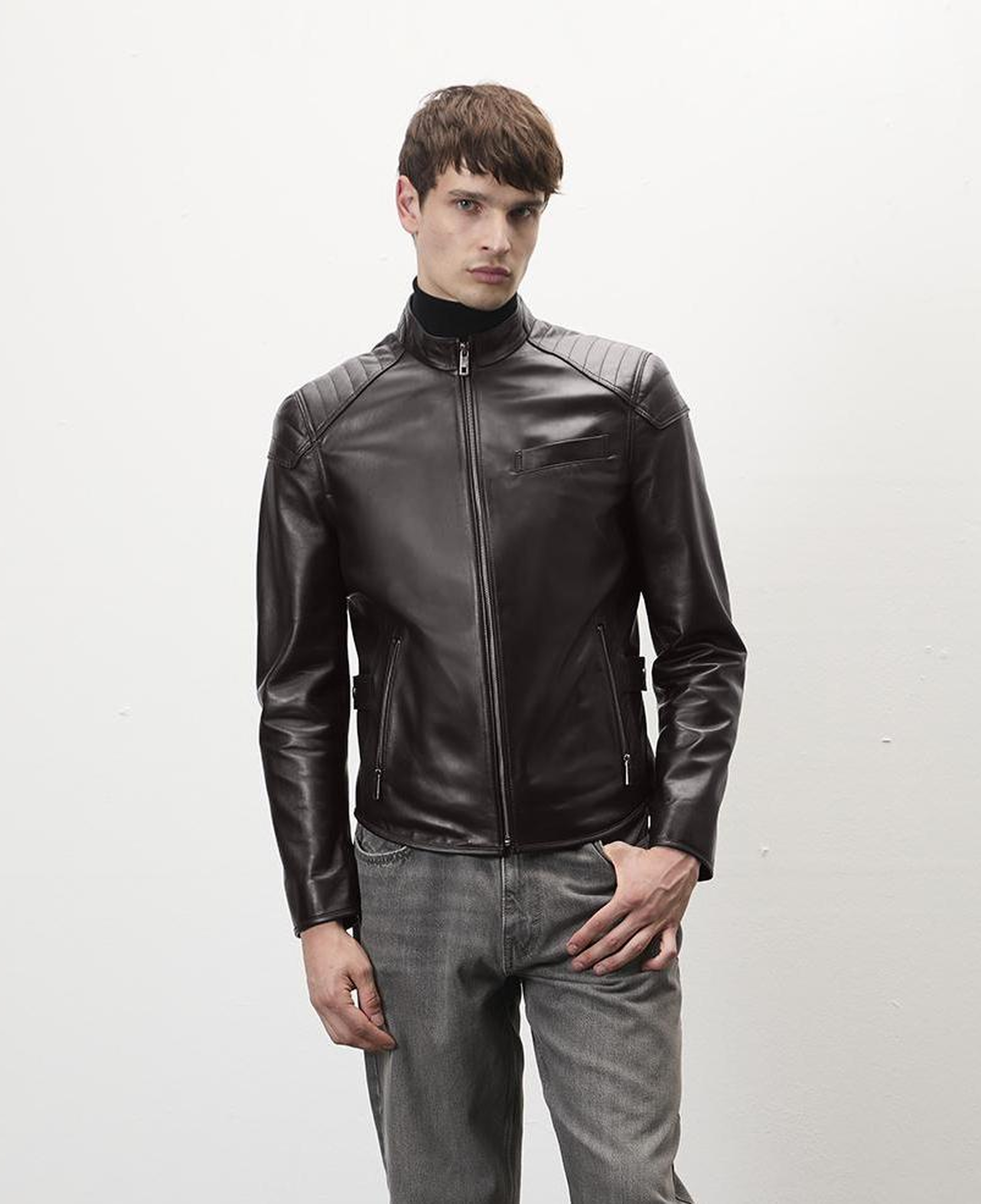 Dugan Kahve Erkek Deri Mont