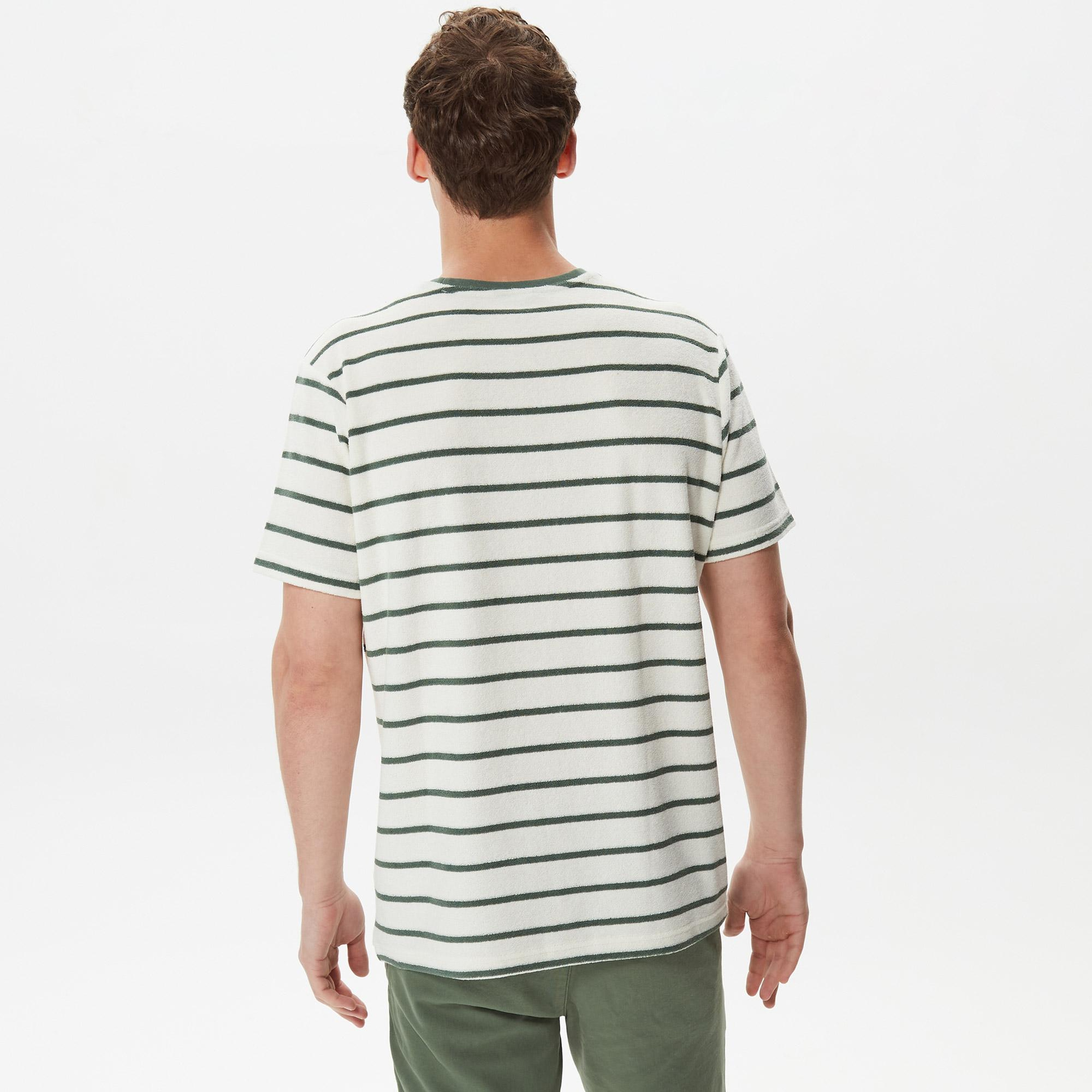 Nautica Erkek Yeşil Çizgili T-Shirt