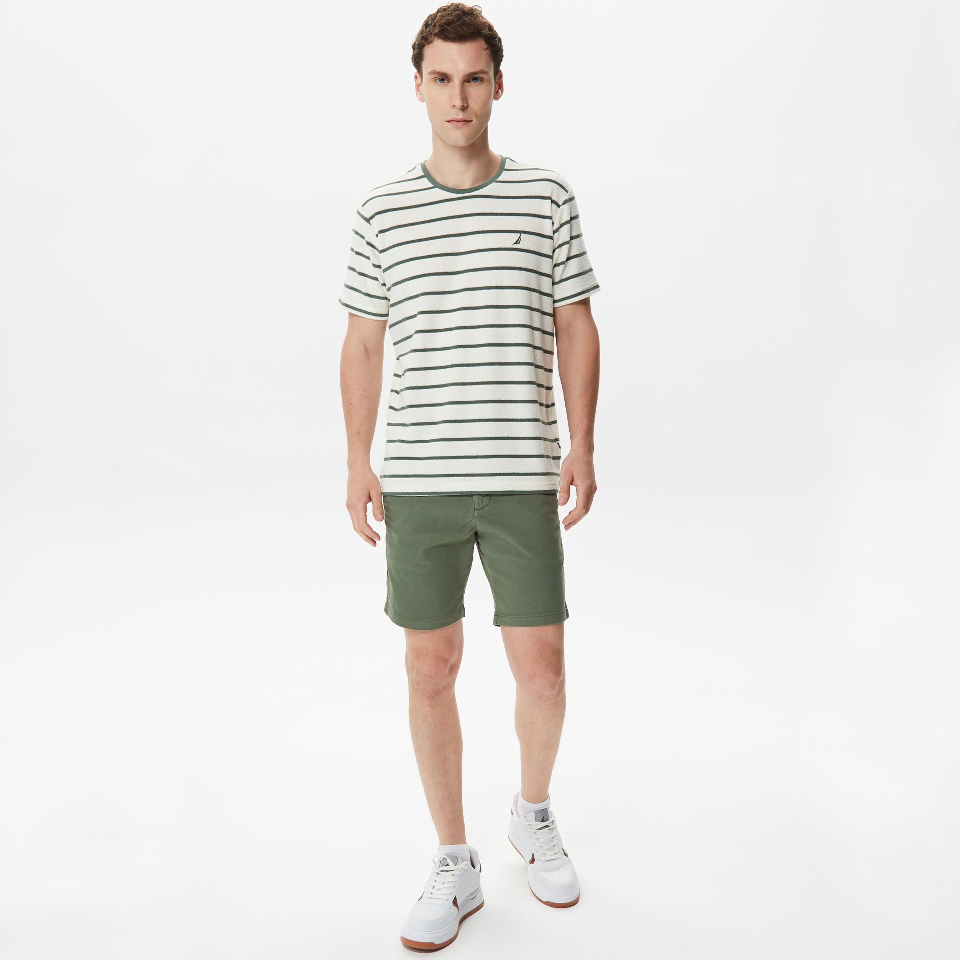 Nautica Erkek Yeşil Çizgili T-Shirt