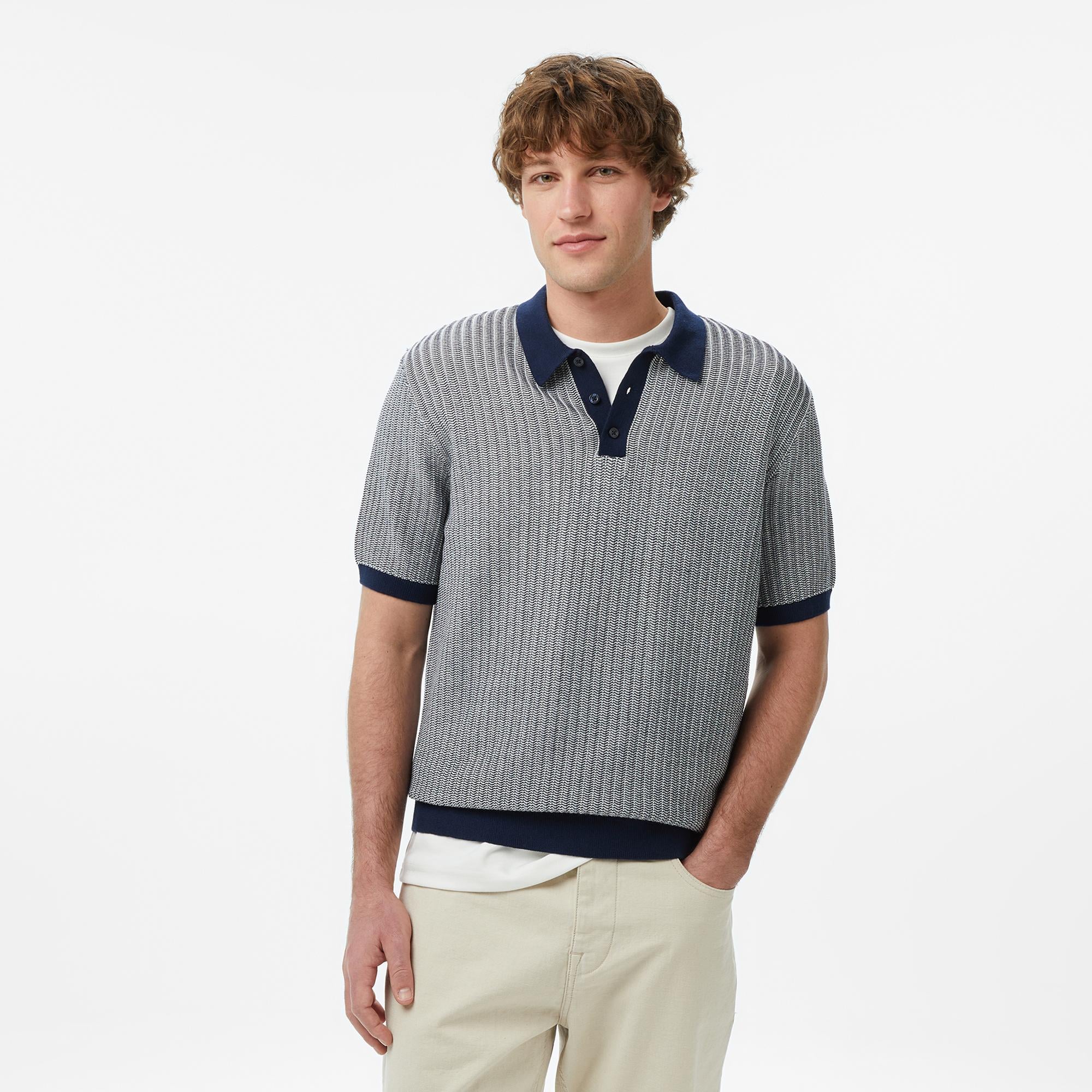 Nautica Erkek Lacivert Regular Fit Kısa Kollu Triko