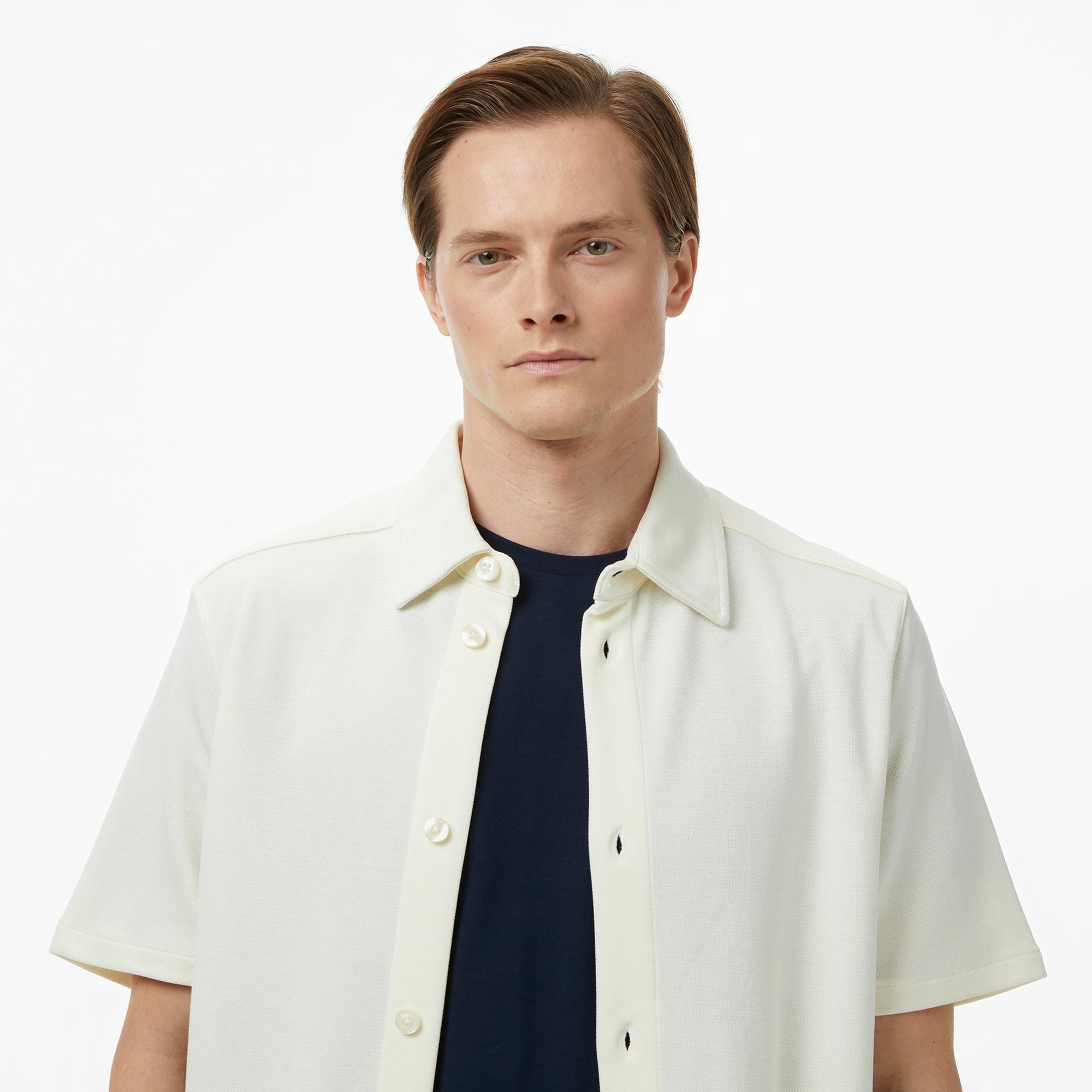 Nautica Erkek Krem Regular Fit Kısa Kollu Gömlek