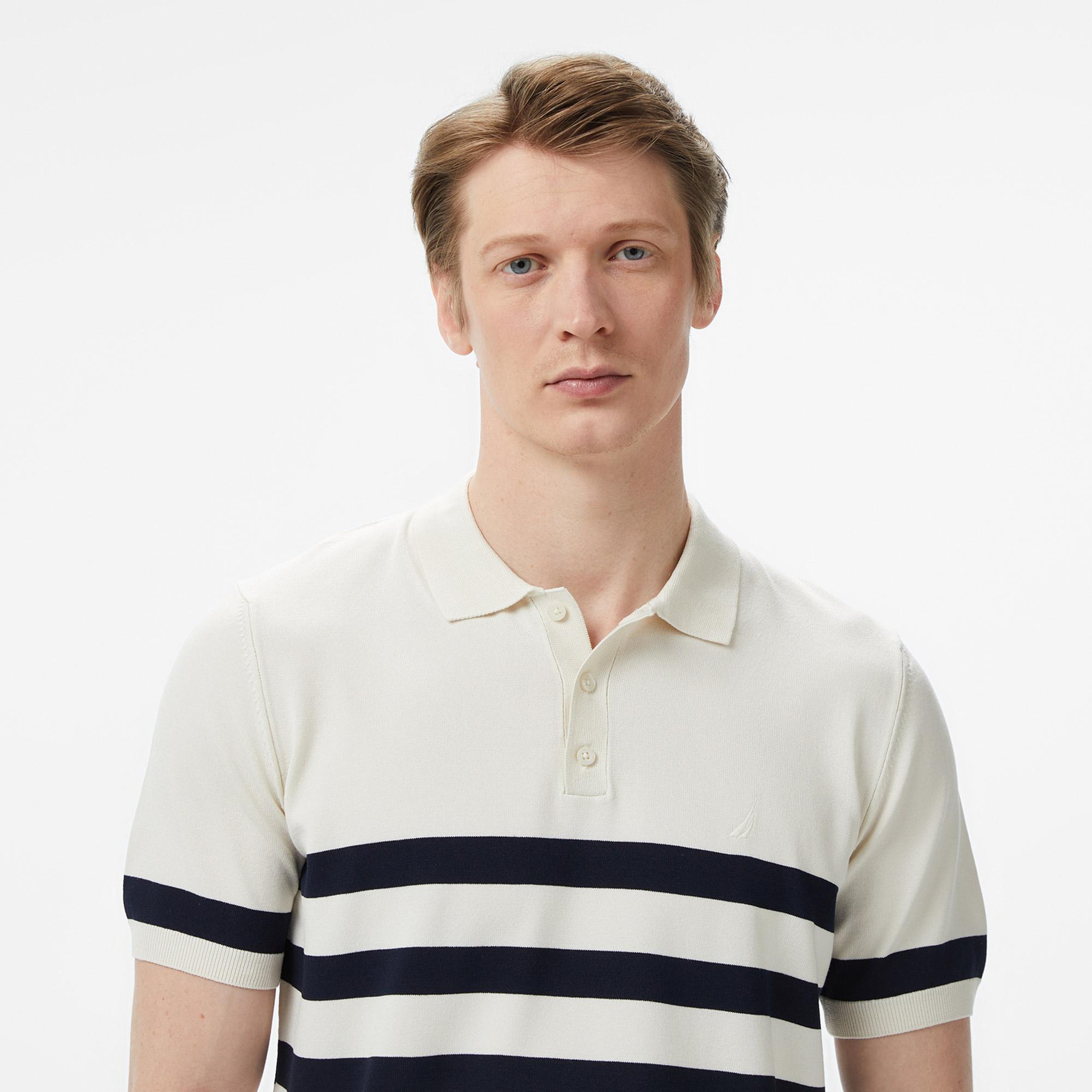 Nautica Erkek Krem Regular Fit Triko