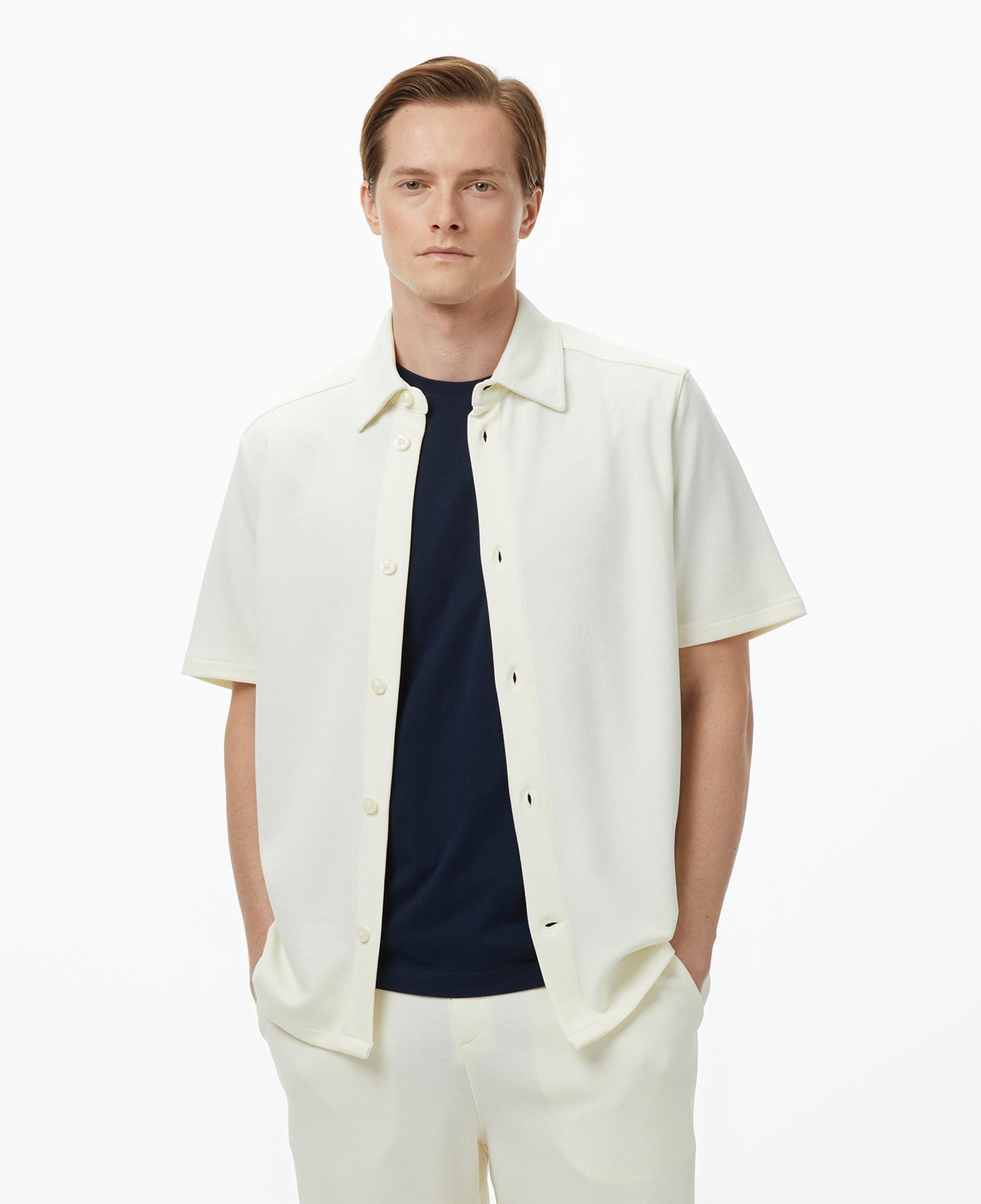 Nautica Erkek Krem Regular Fit Kısa Kollu Gömlek