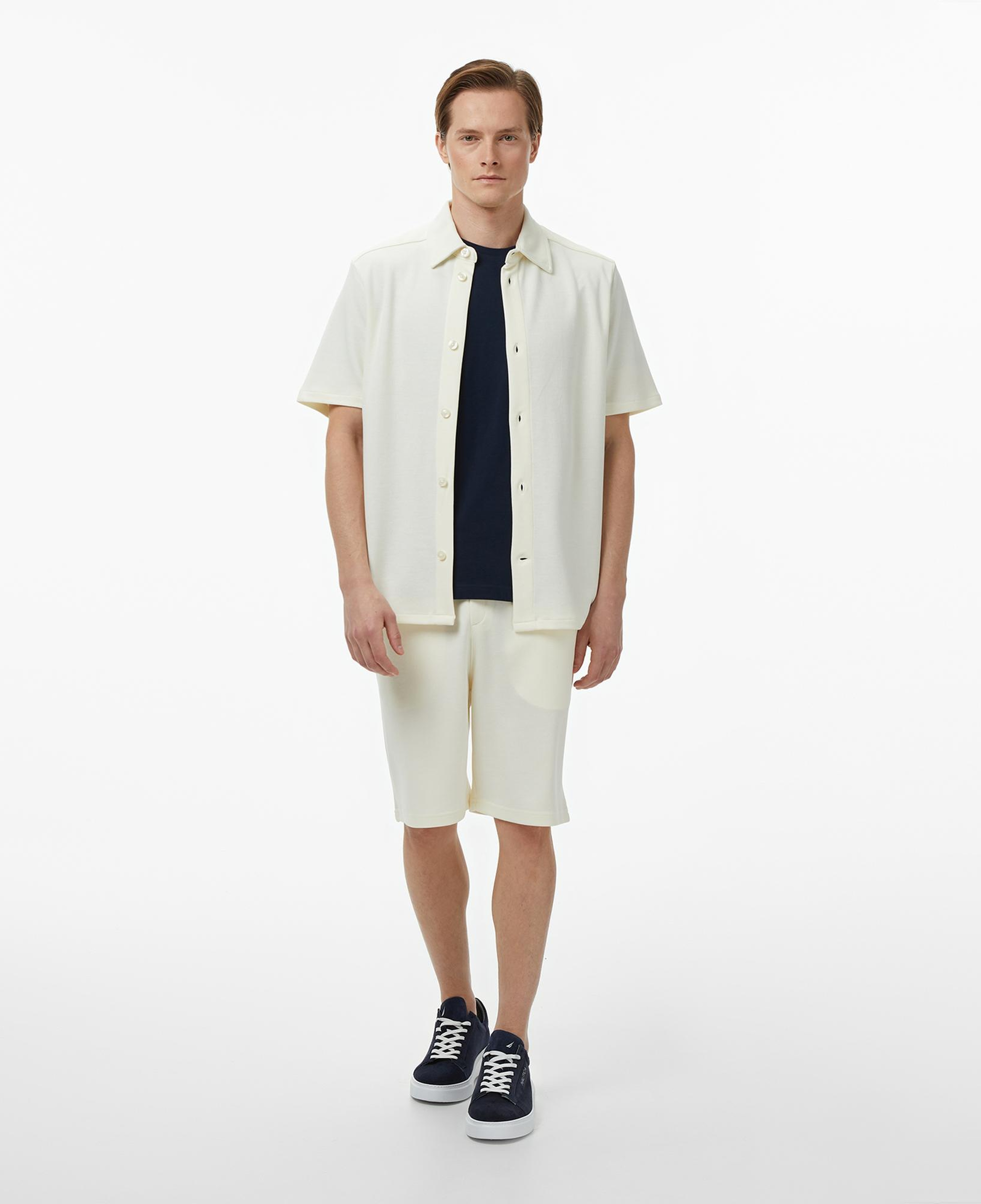 Nautica Erkek Krem Regular Fit Kısa Kollu Gömlek