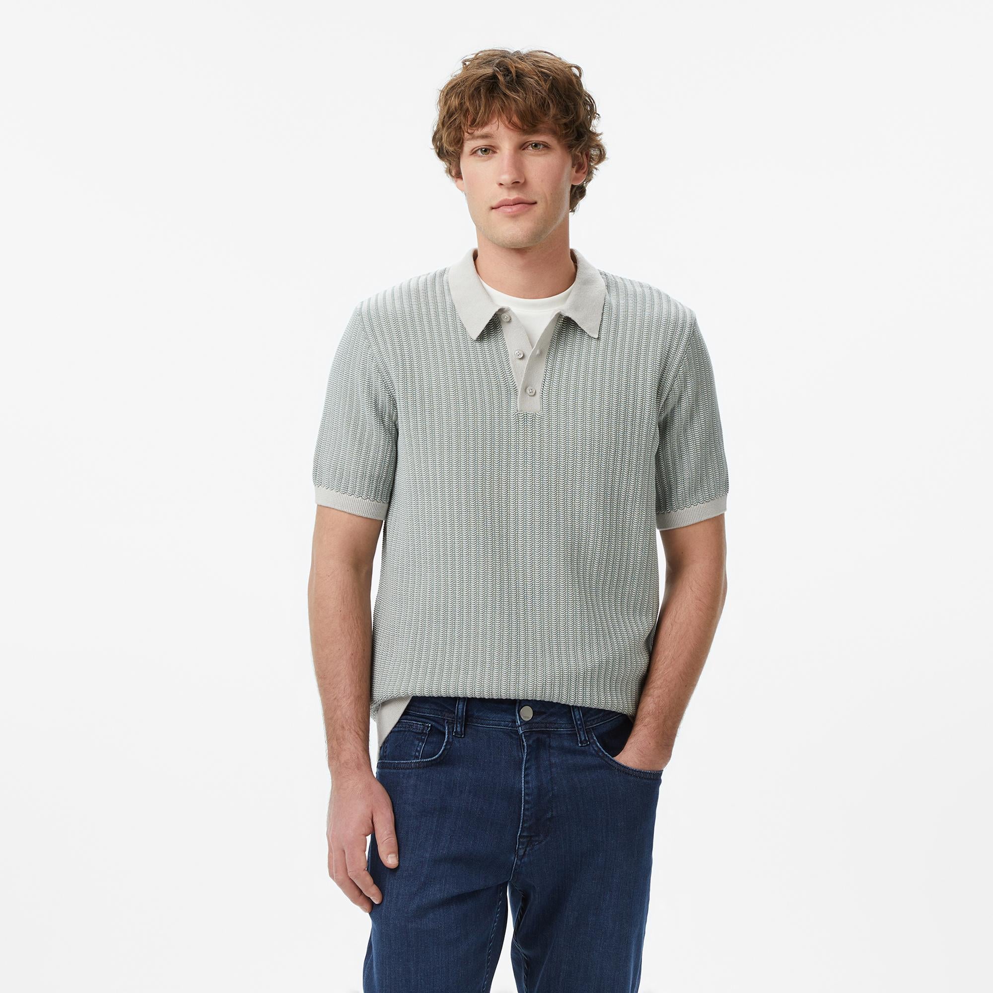 Nautica Erkek Gri Regular Fit Kısa Kollu Triko