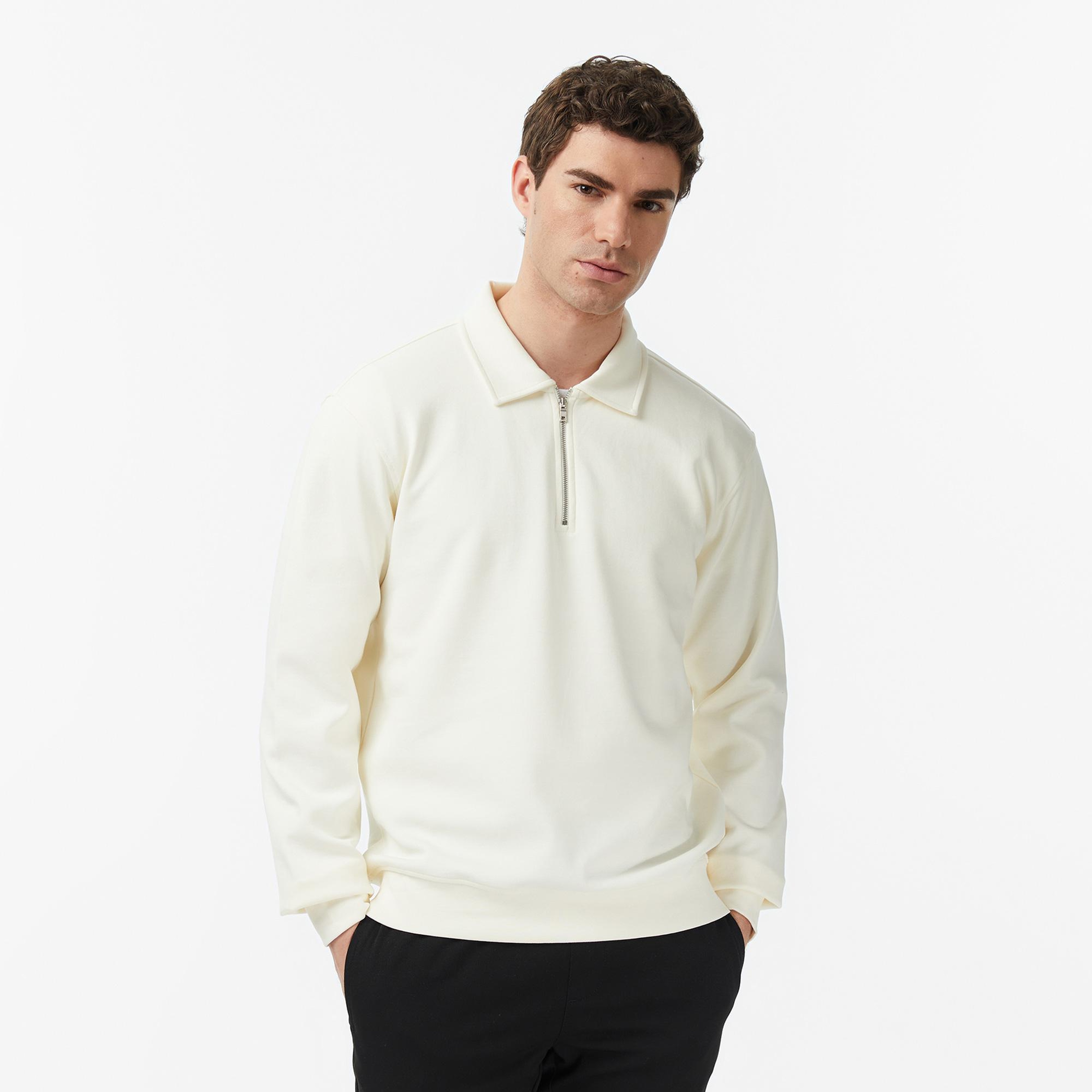 Nautica Erkek Ekru Regular Fit Sweatshirt