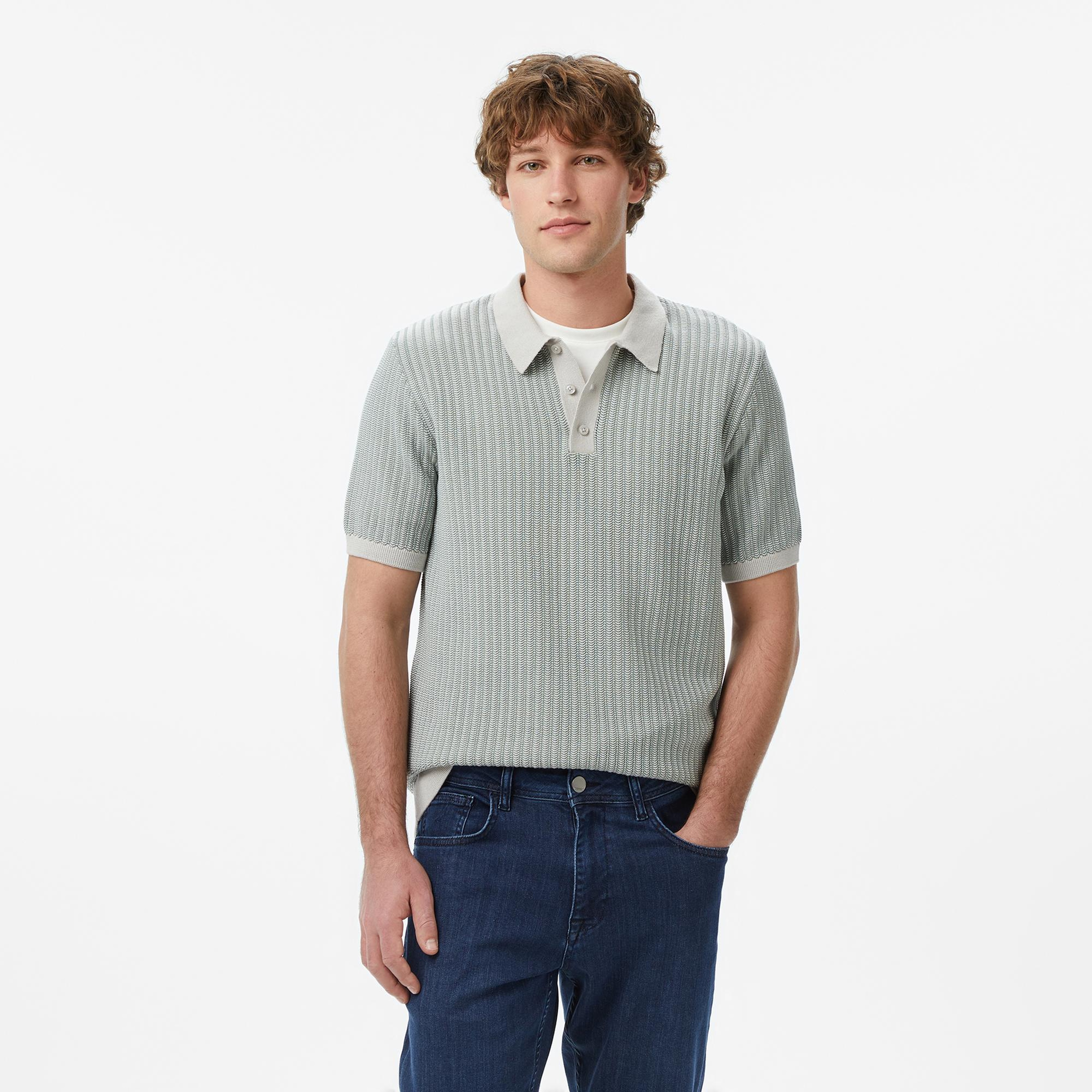 Nautica Erkek Gri Regular Fit Kısa Kollu Triko