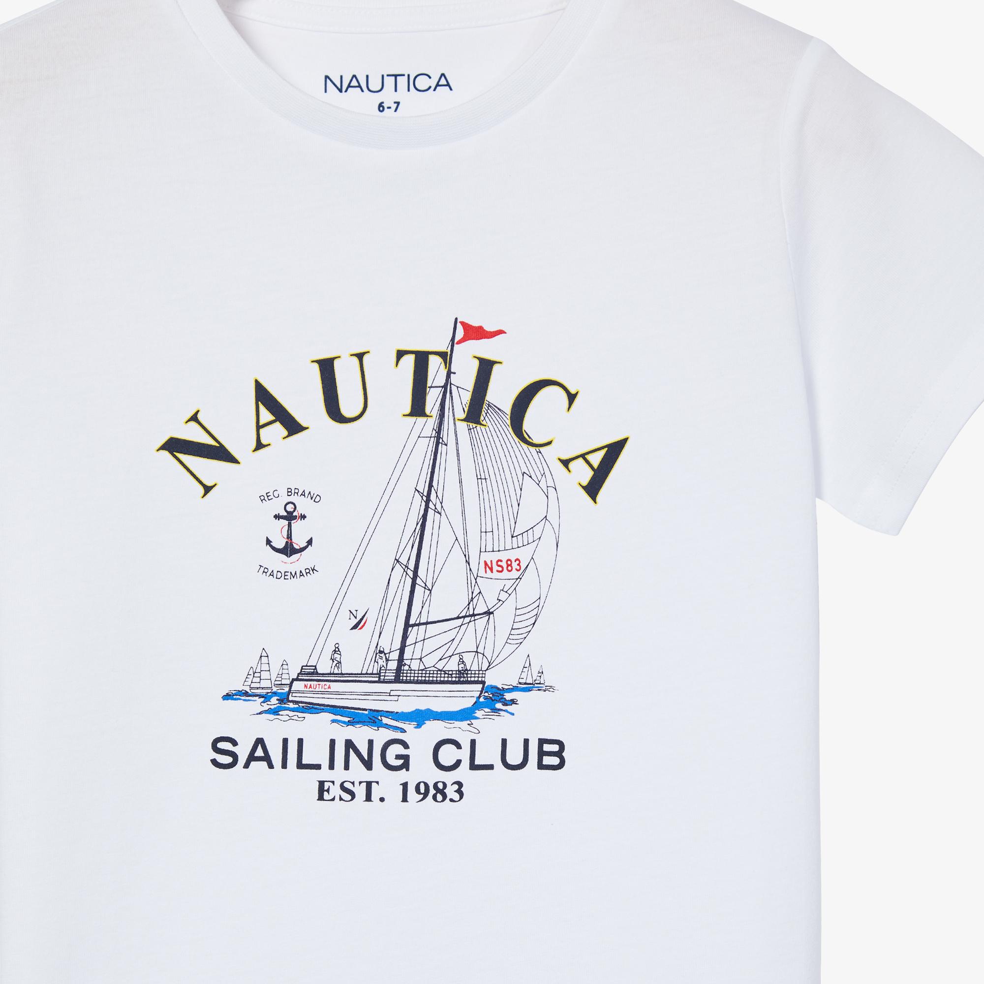 Nautica Erkek Çocuk Beyaz Baskılı T-Shirt