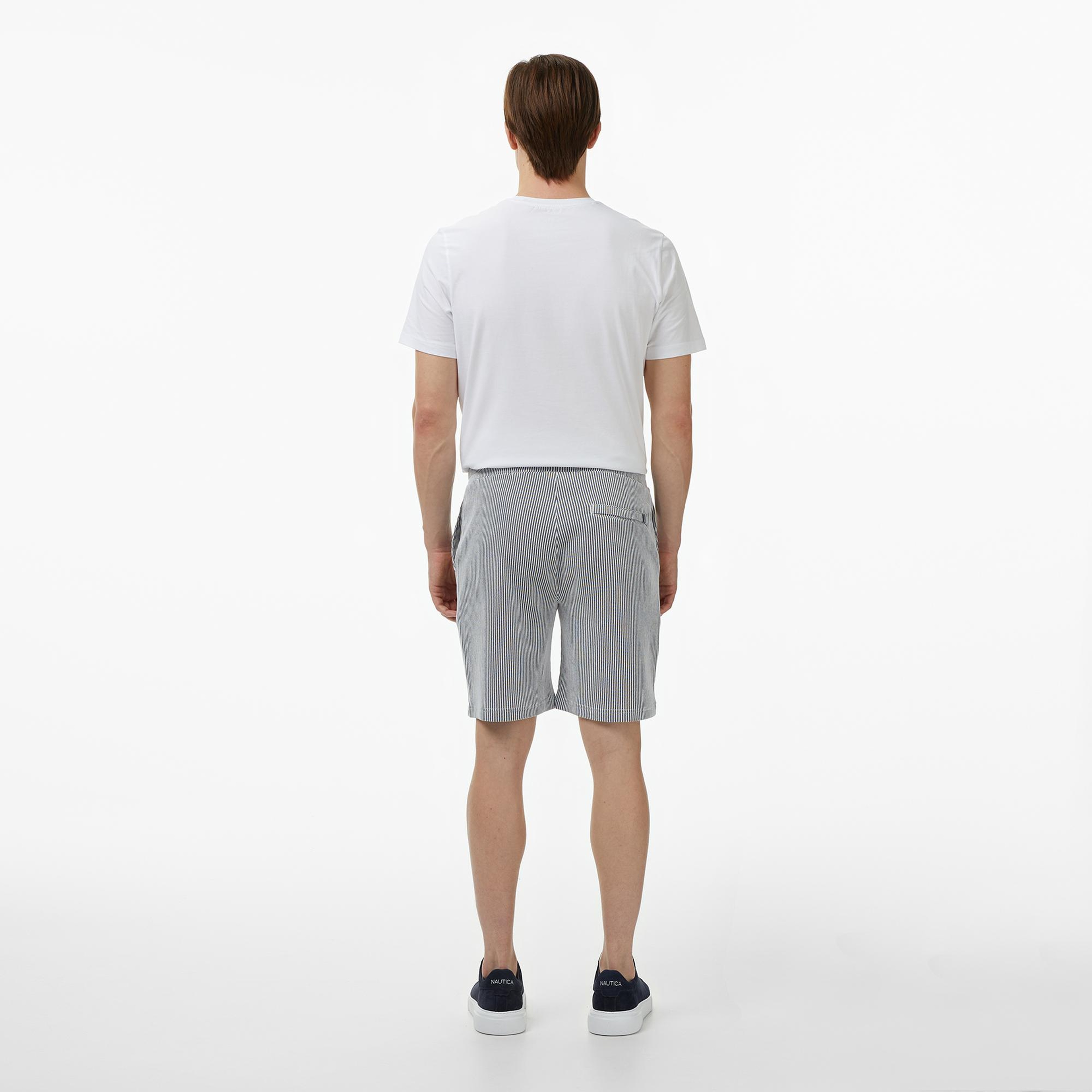 Nautica Erkek Lacivert Regular Fit Çizgili Şort