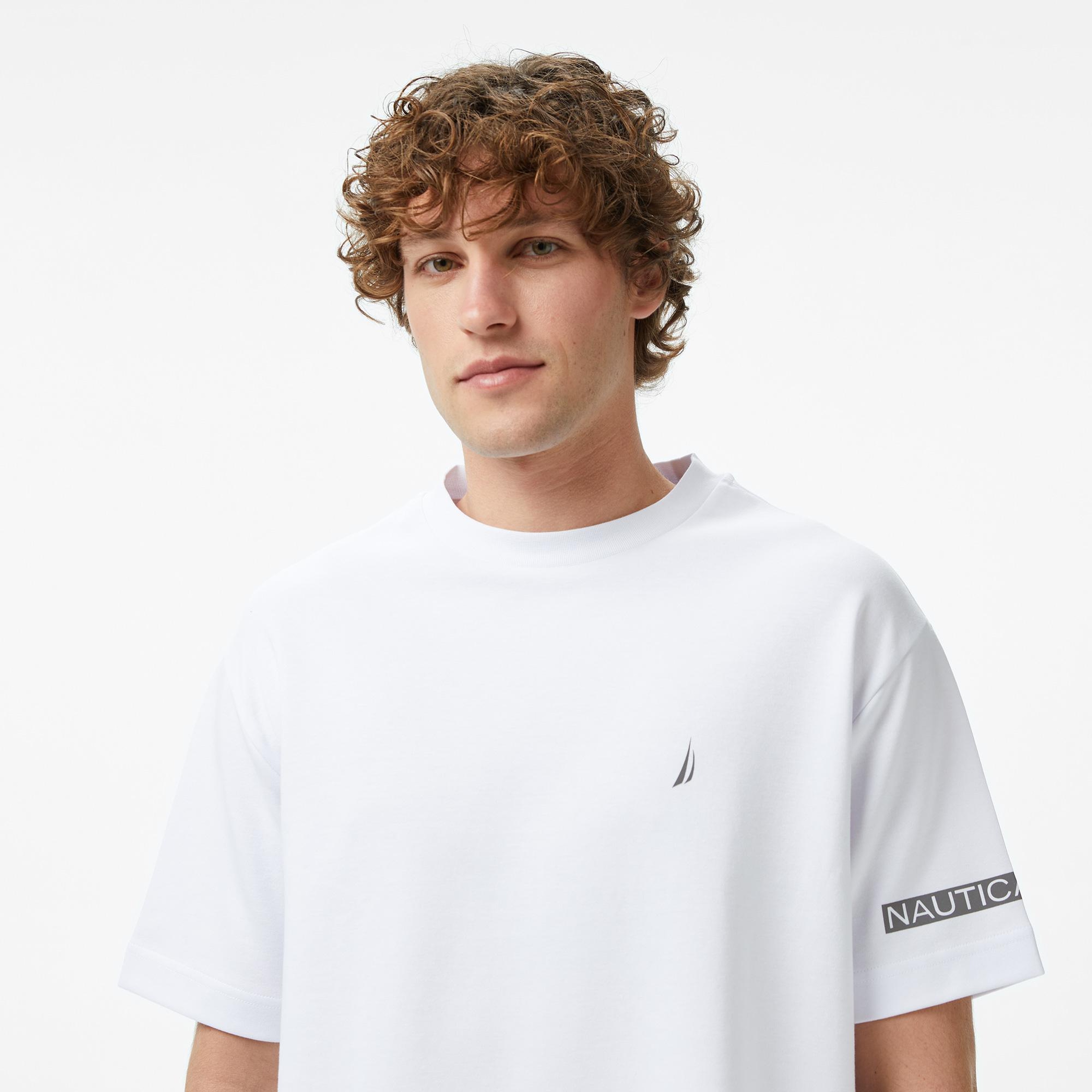 Nautica Erkek Beyaz Oversize T-Shirt