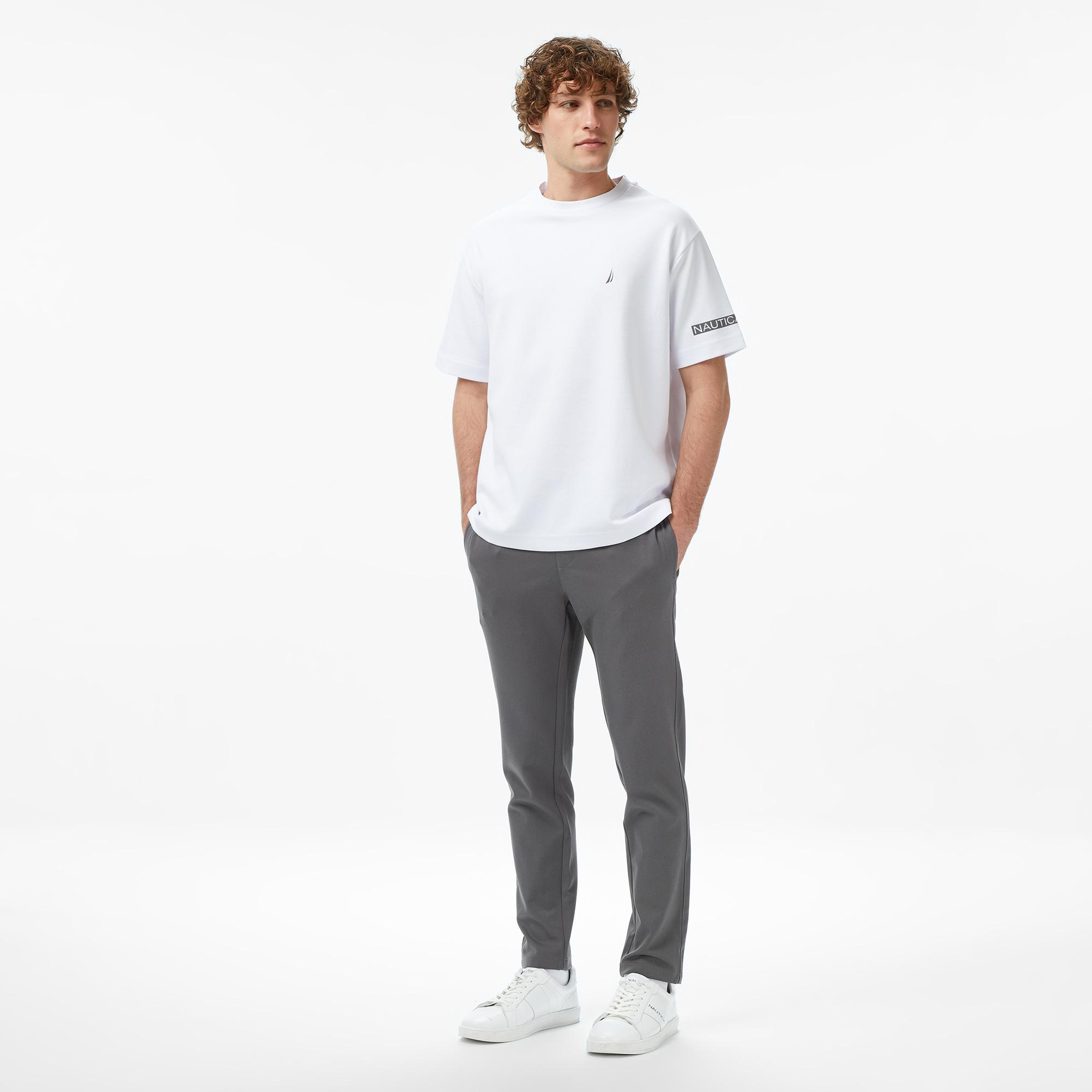 Nautica Erkek Beyaz Oversize T-Shirt