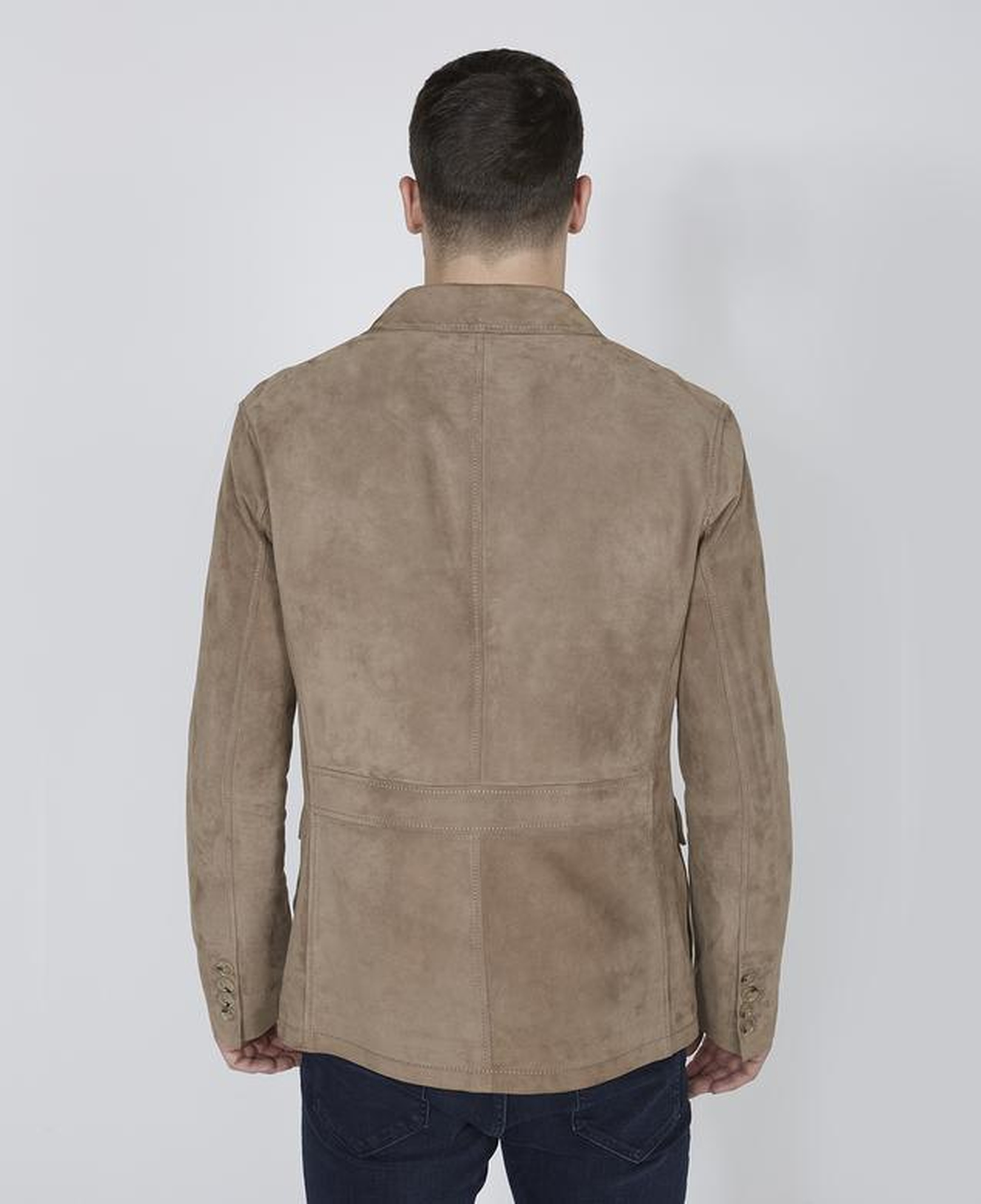 Antonin Bej Erkek Süet Safari Deri Ceket