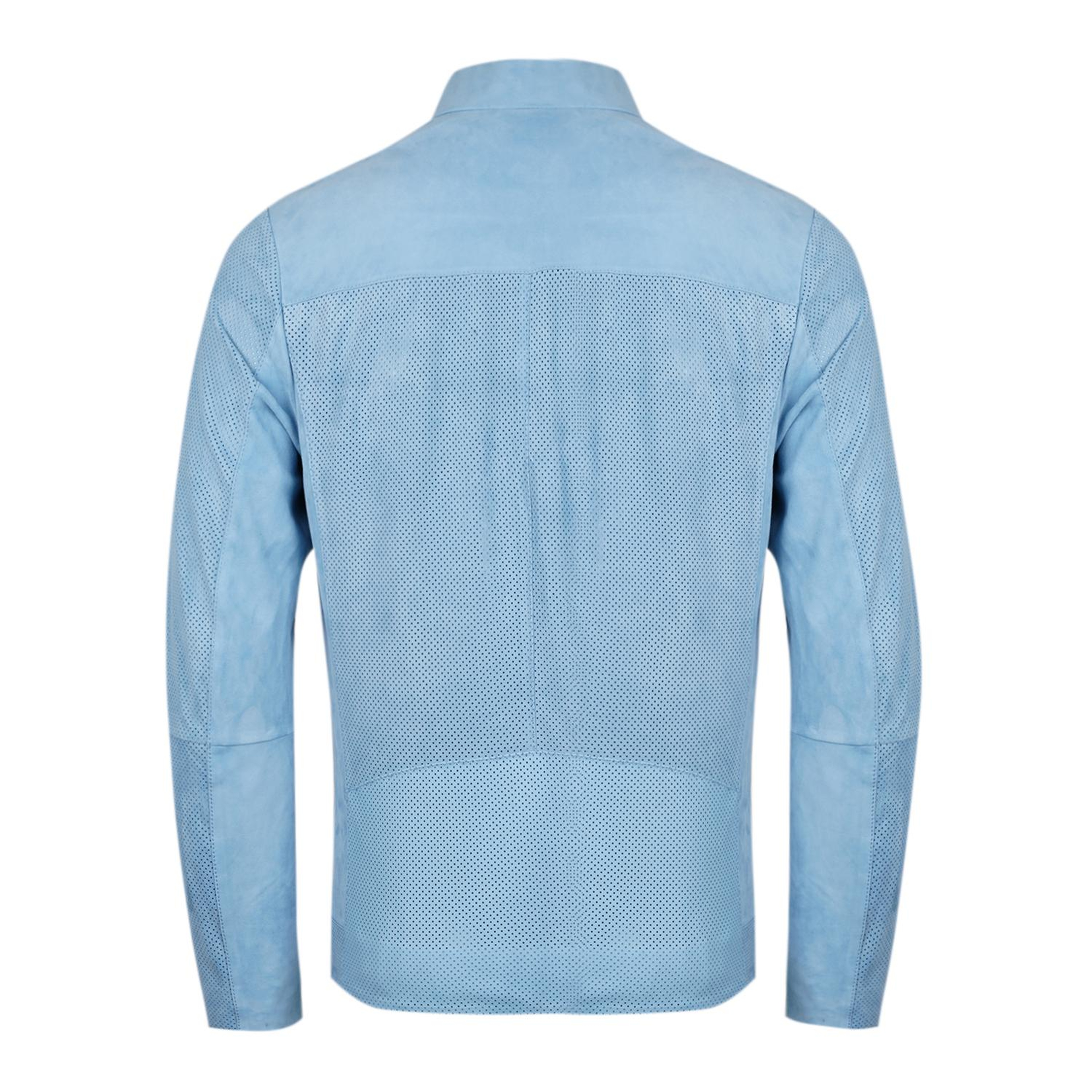 Zelmira Mavi Erkek Perfore Süet Deri Ceket