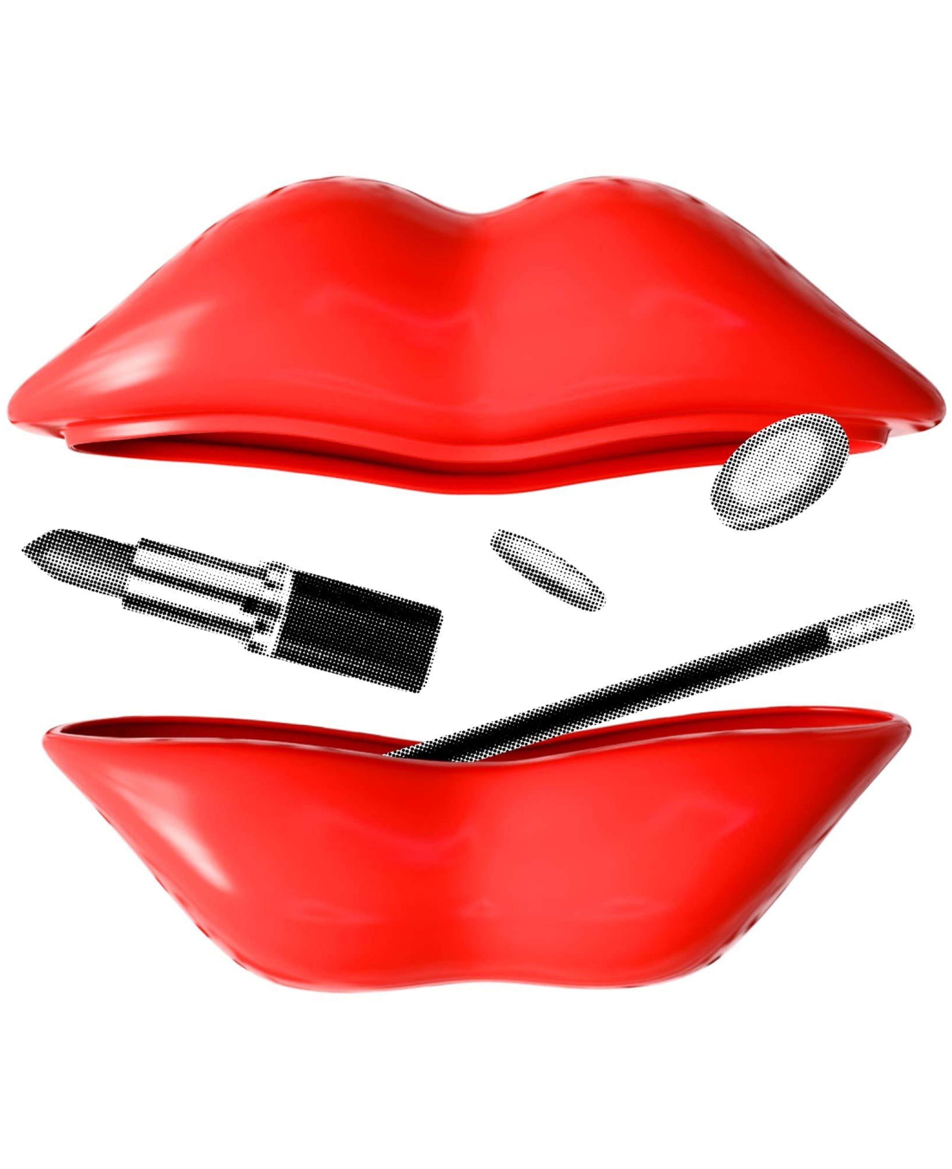 Mustard Hot Lips Seramik Organizer Kutu