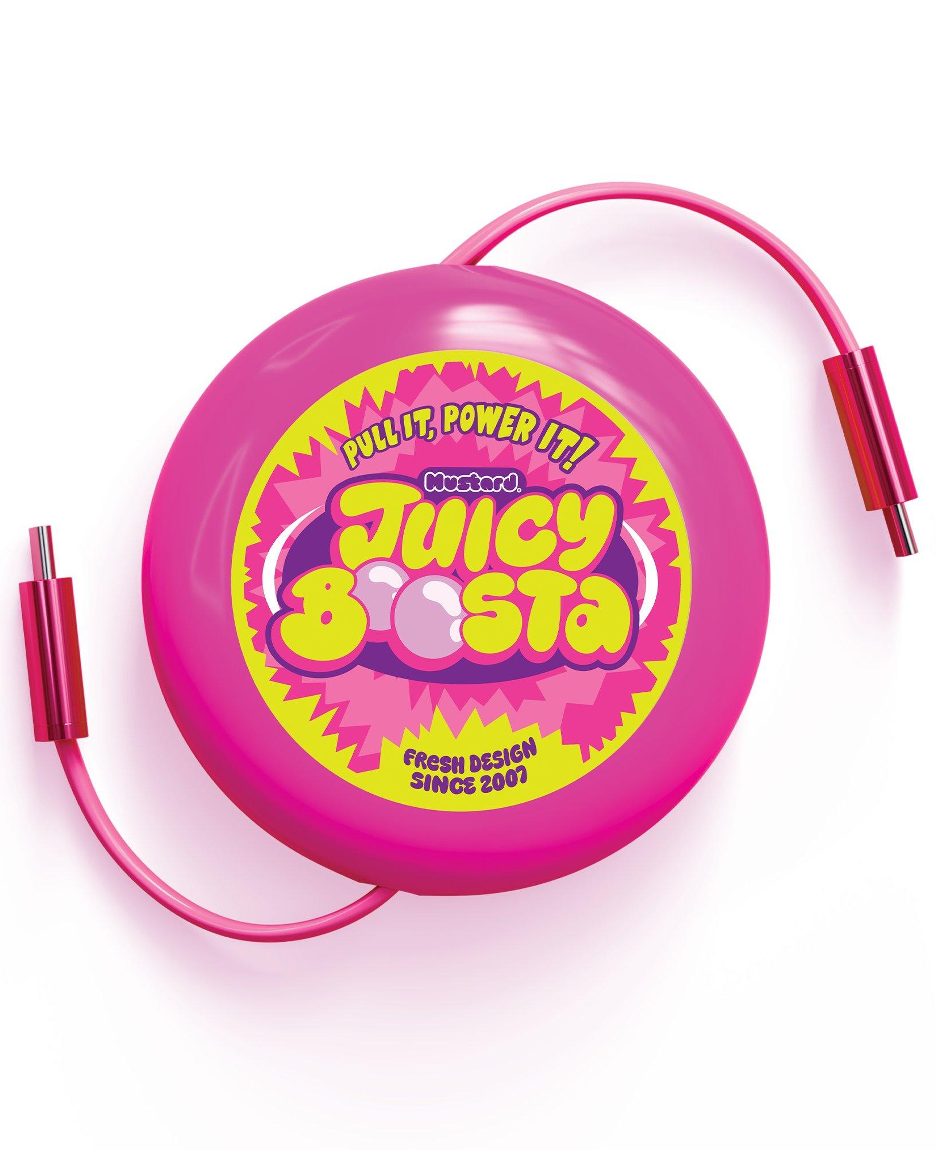 Mustard Juicy Boosta USB-C 100W Hızlı Şarj Kablosu - Pembe