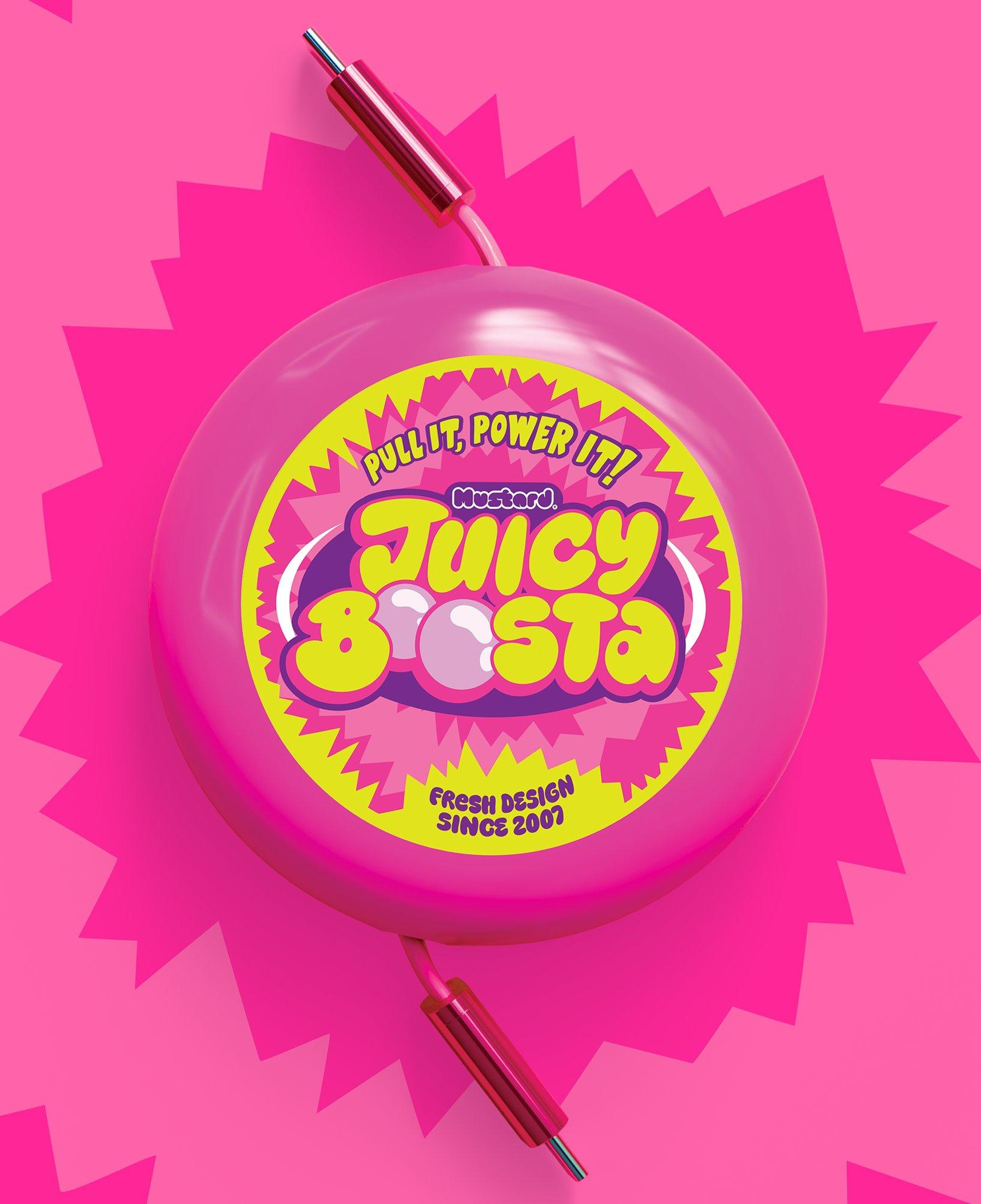 Mustard Juicy Boosta USB-C 100W Hızlı Şarj Kablosu - Pembe
