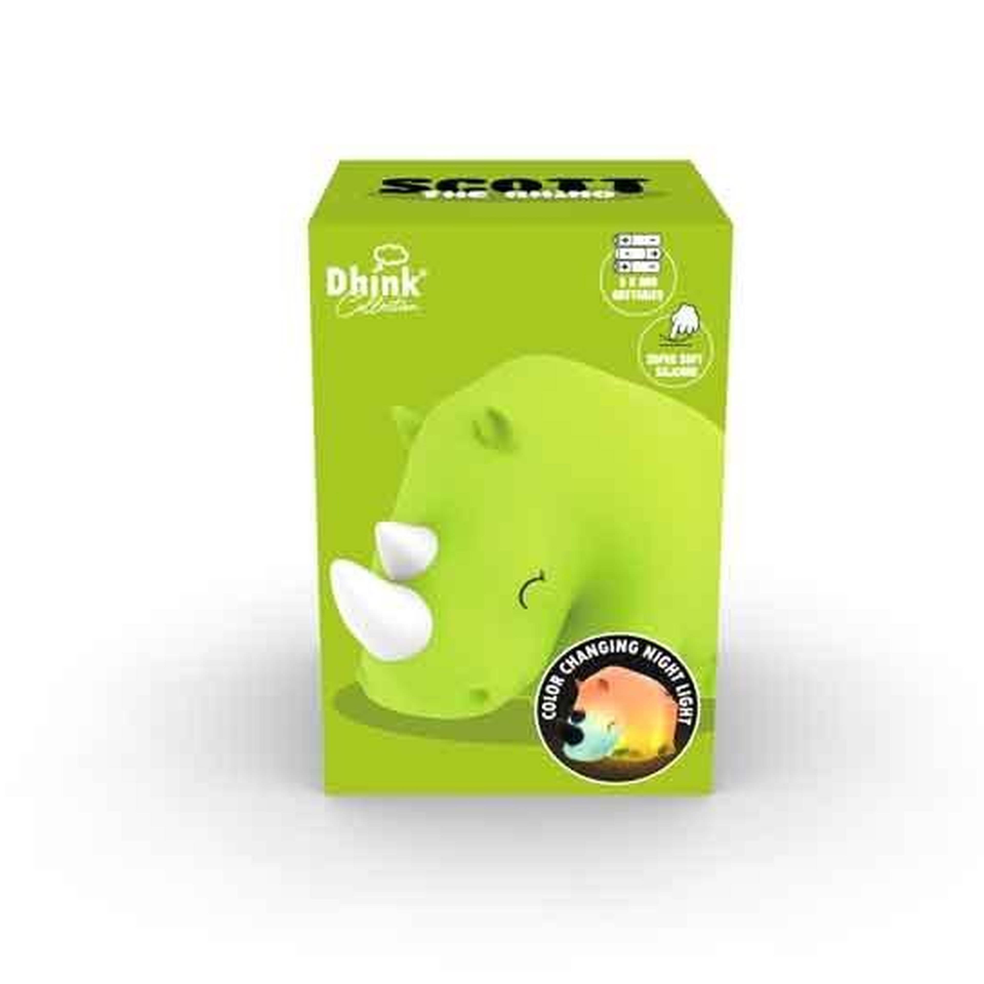 Dhink Silikon Gece Lambası Rhino Scott Yeşil