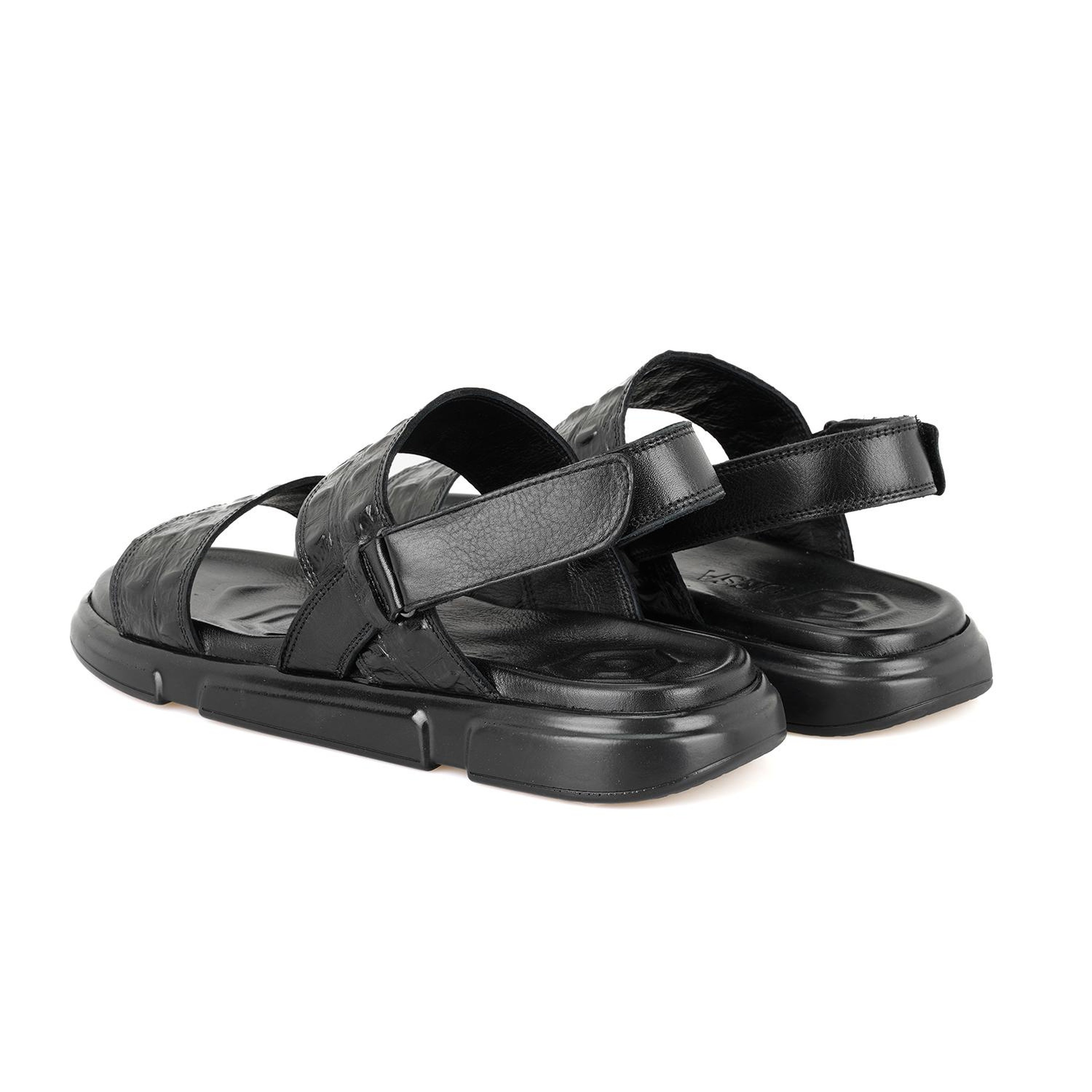 Ellery Siyah Erkek Deri Sandalet