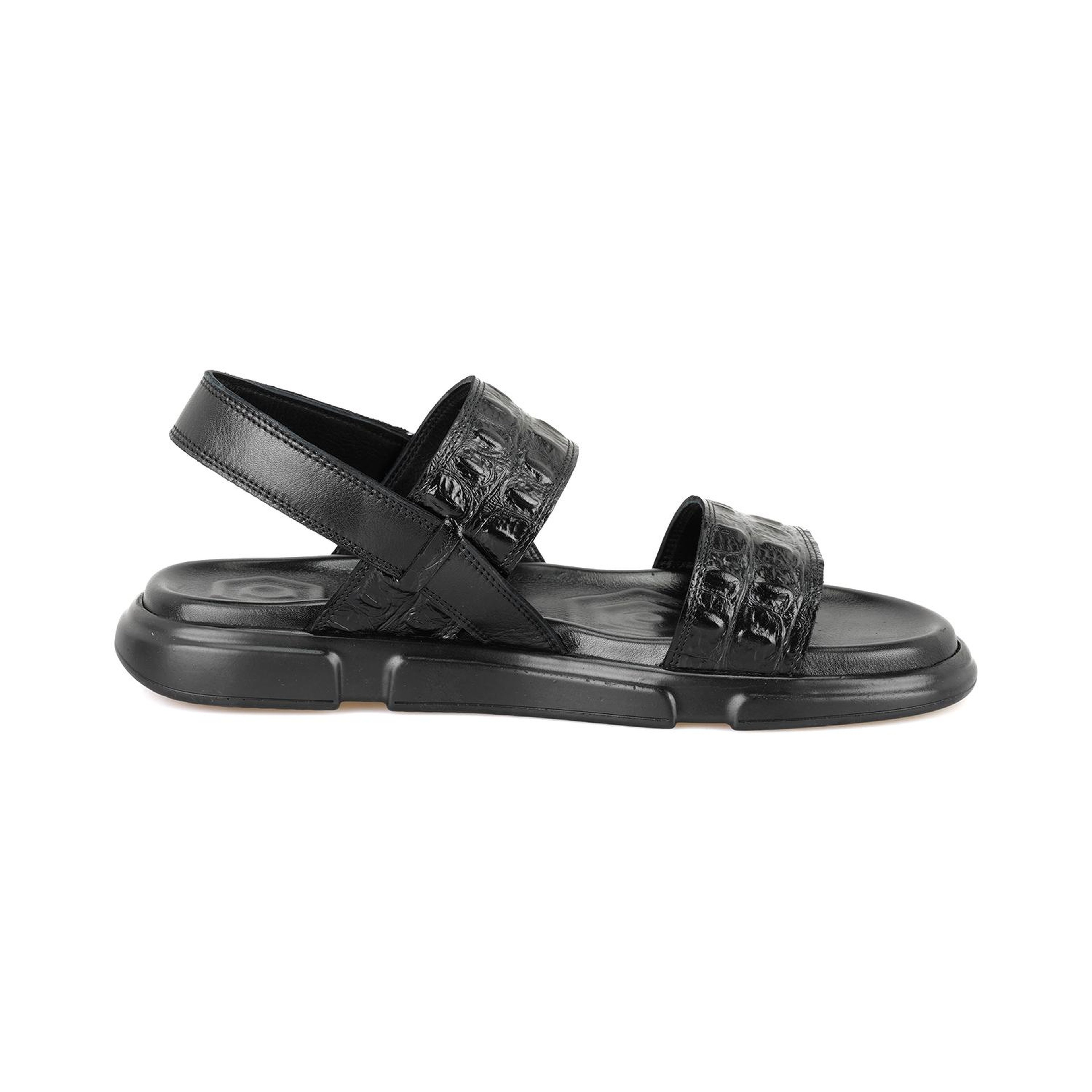 Ellery Siyah Erkek Deri Sandalet