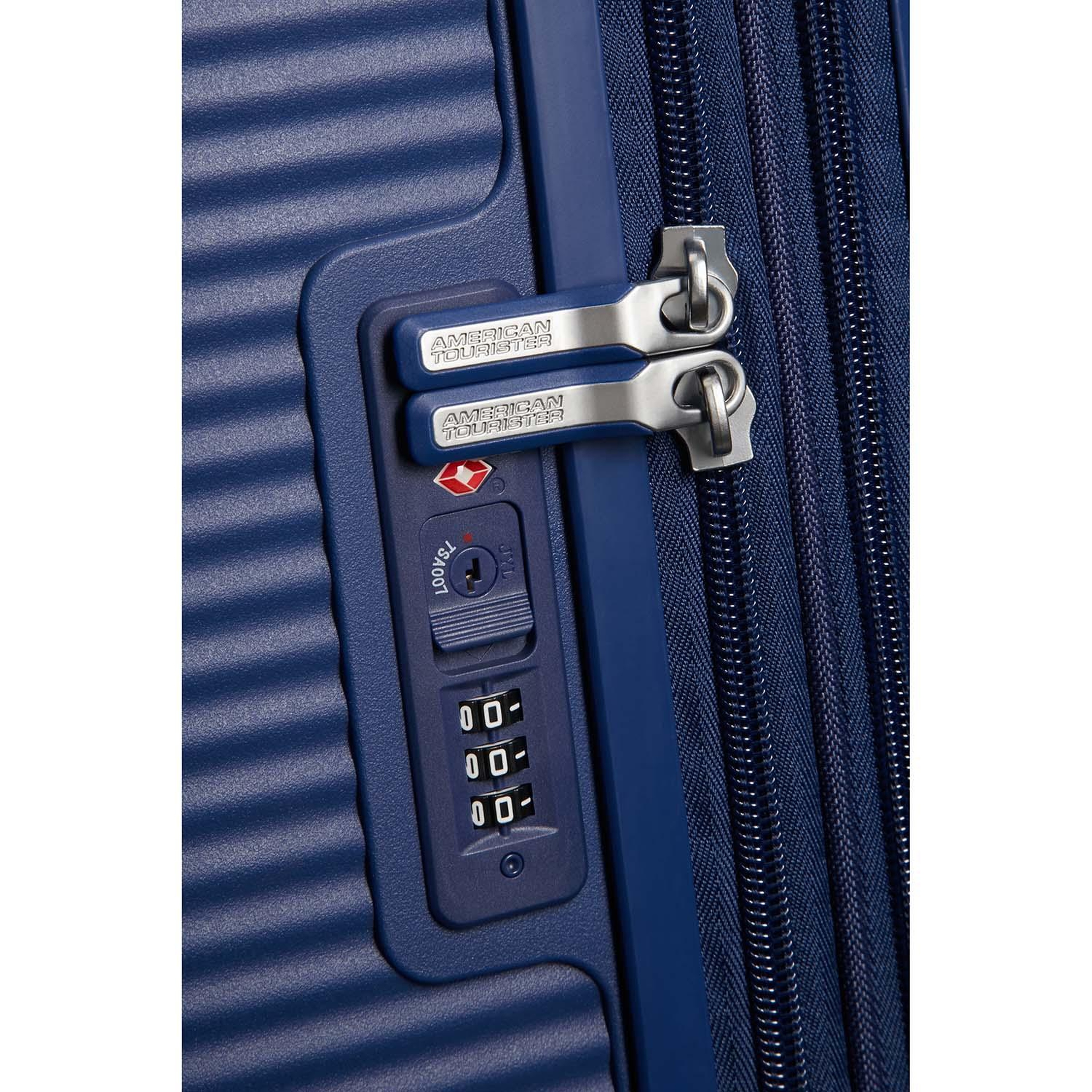 American Tourister Lacivert Soundbox - Körüklü 77 cm Büyük Sert Valiz