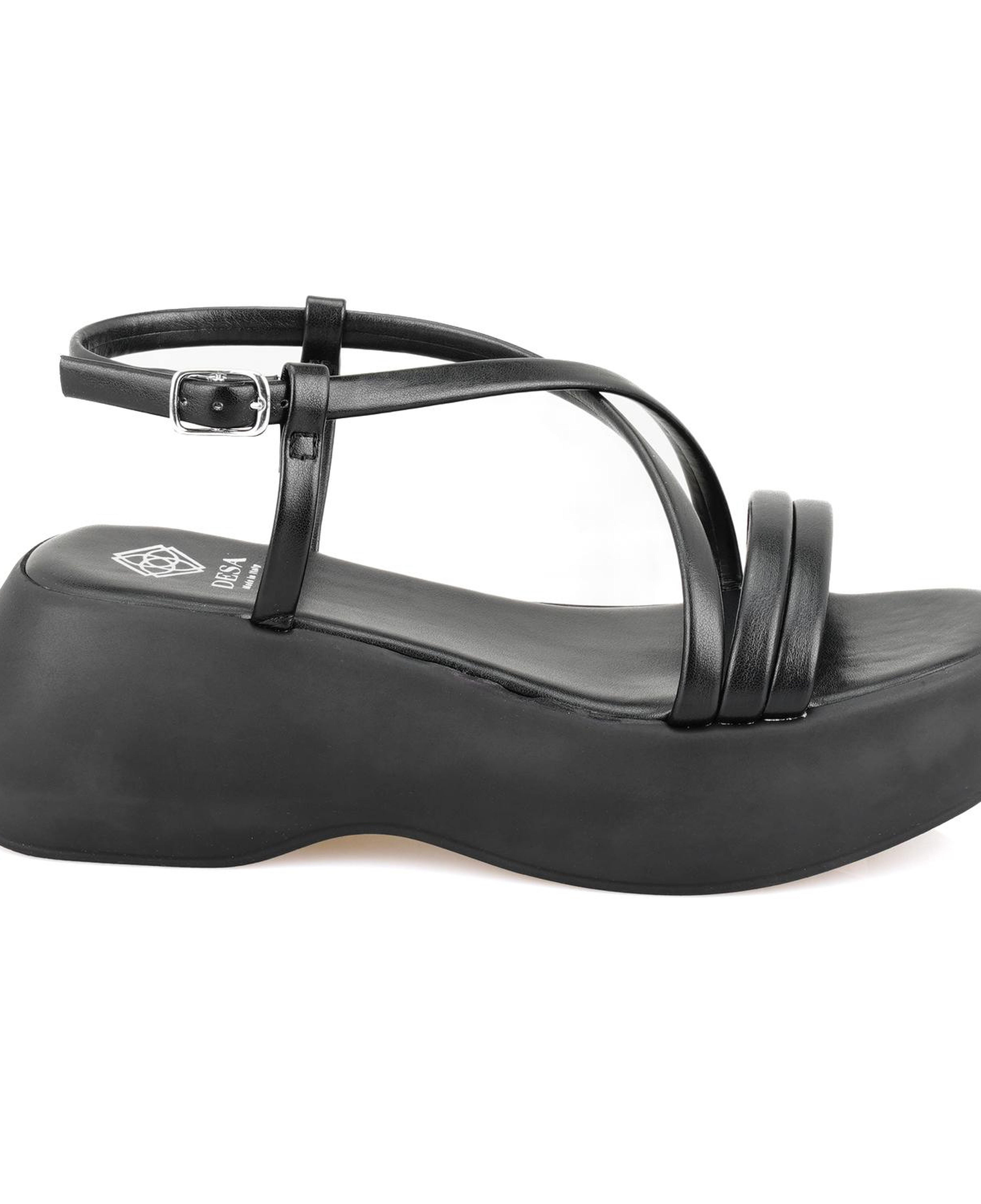 Kadın Siyah Dolgu Tabanlı Sandalet